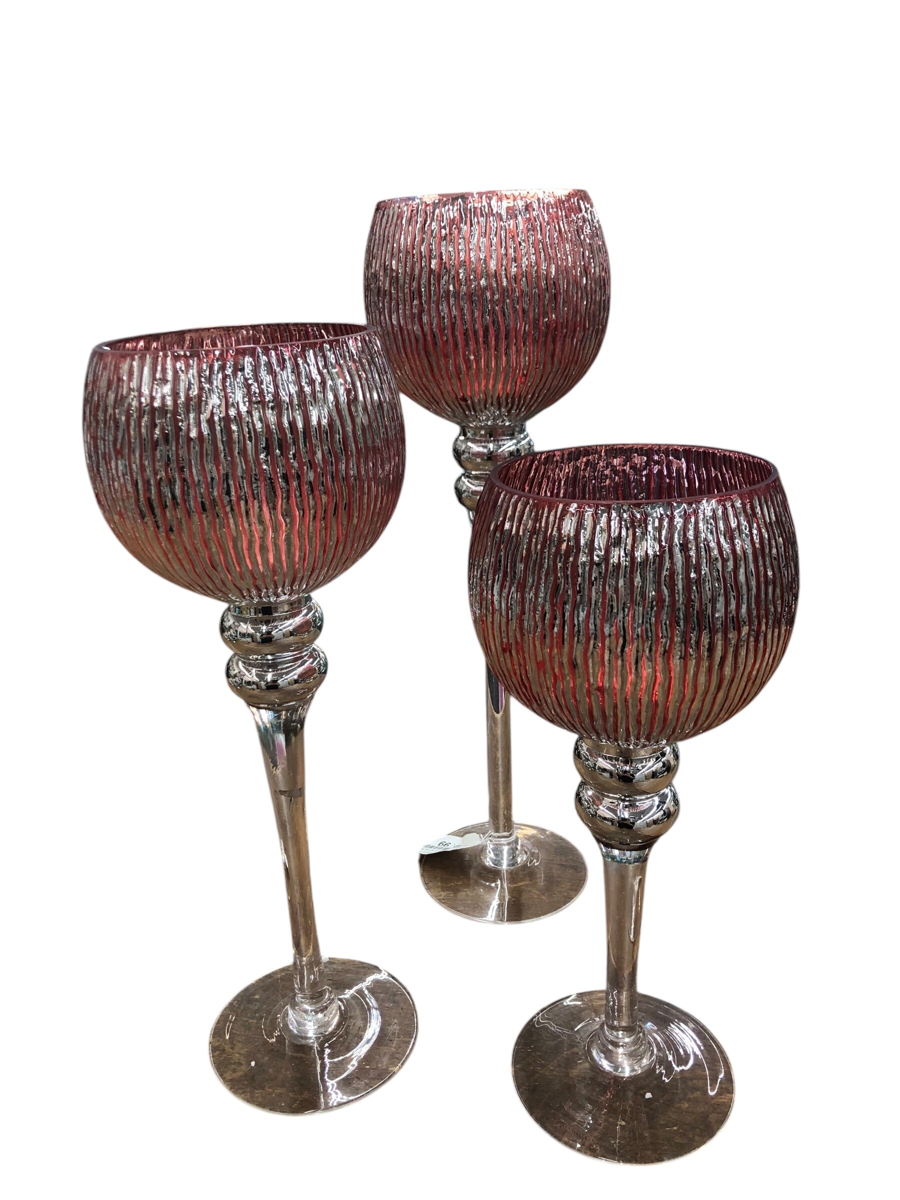 Glass Stem Candle Holder Set/3