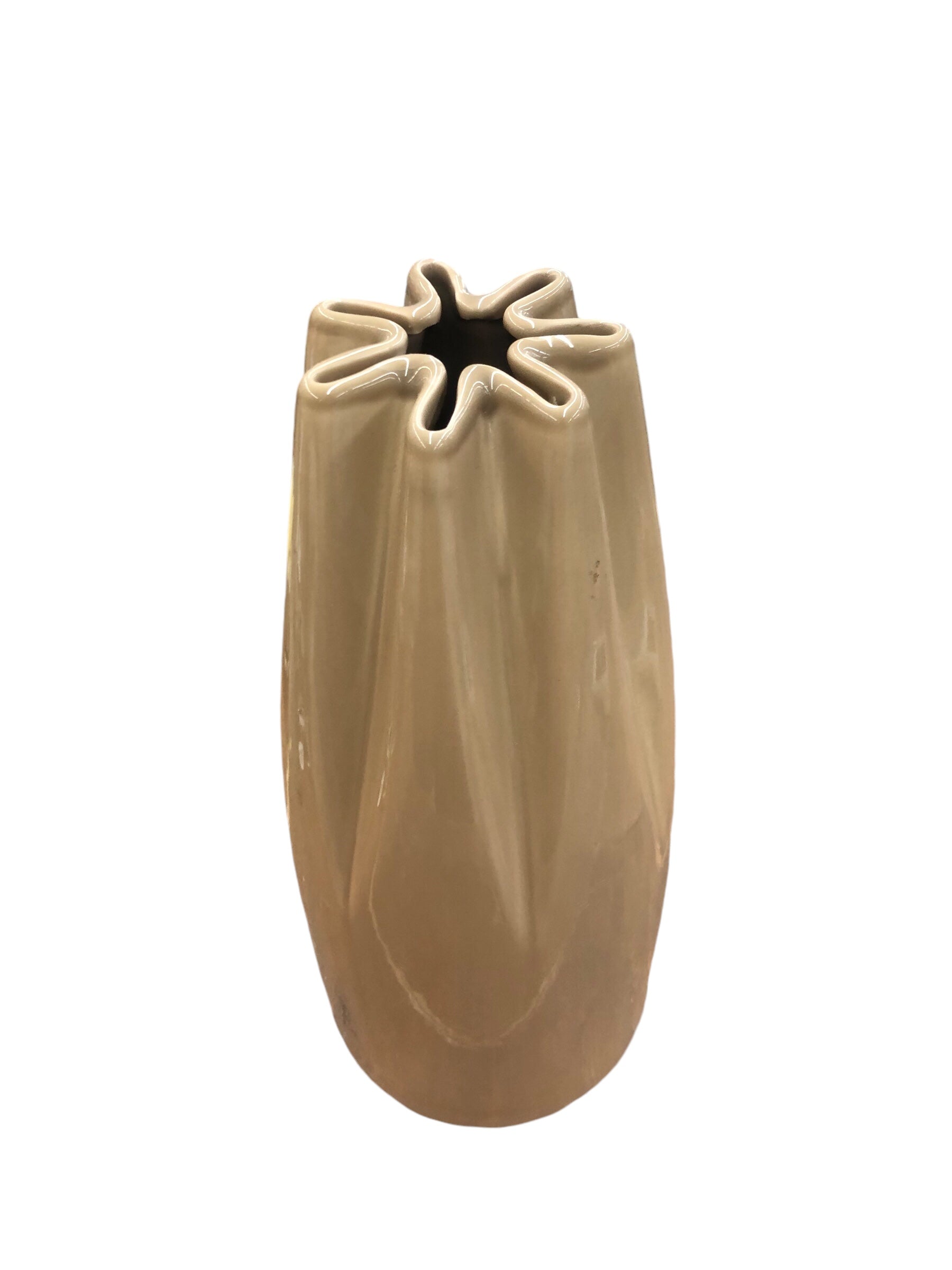 Beige Tucked Vase