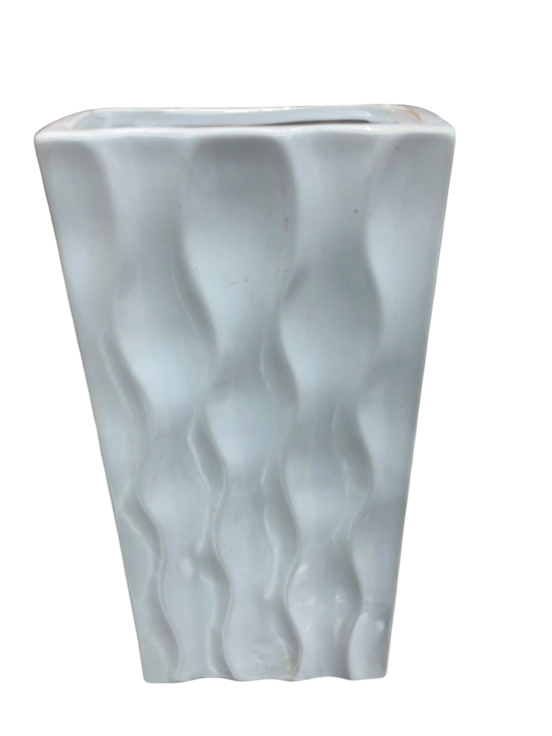 Textured white vase