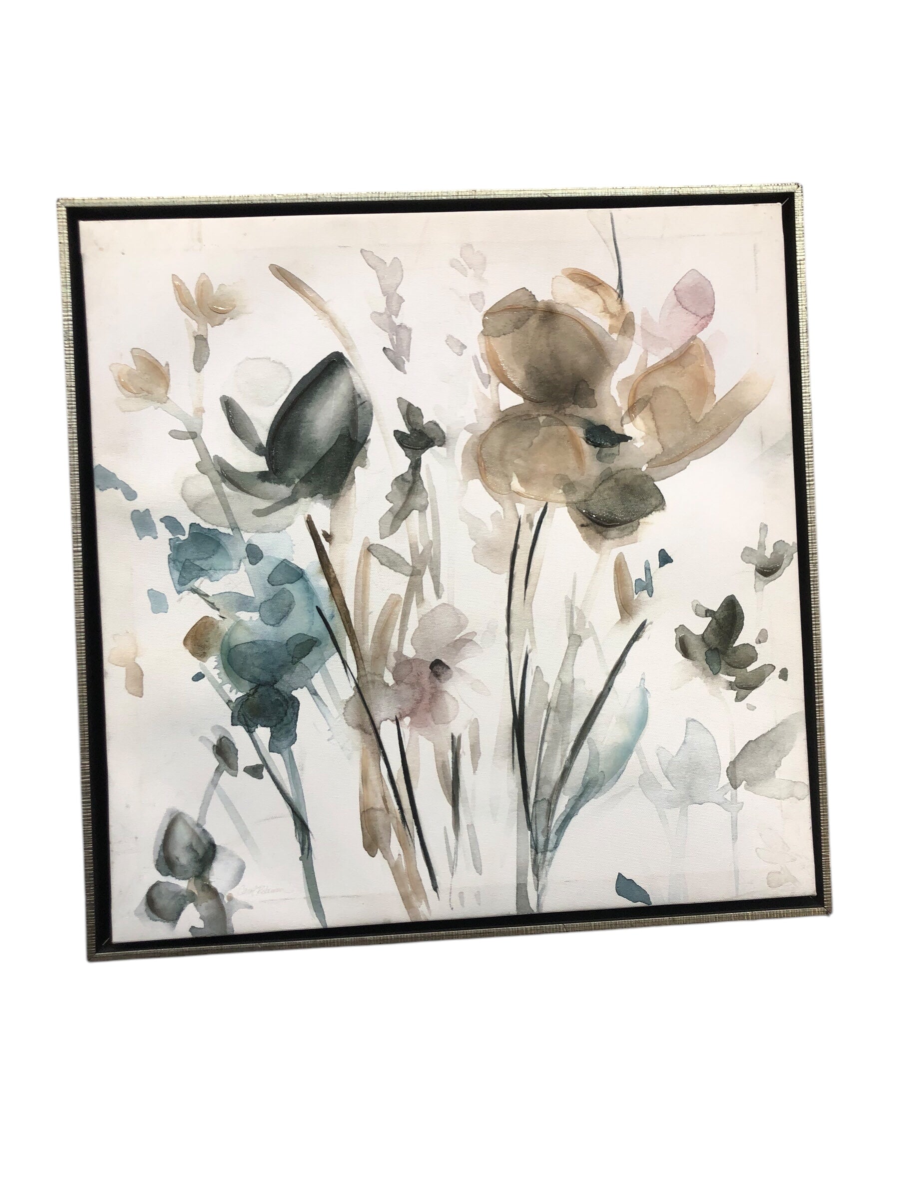 Pastel flower framed canvas