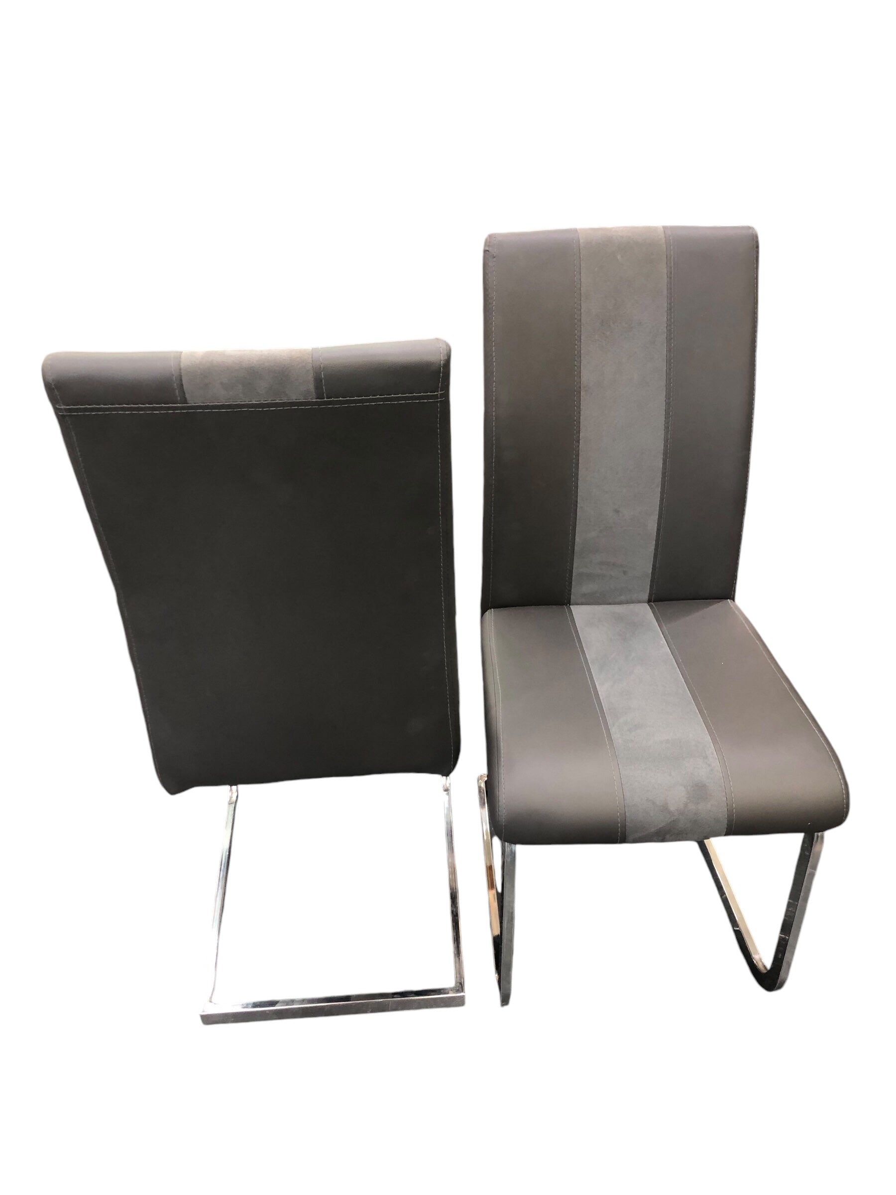 Dark Grey Faux Chairs set of 4