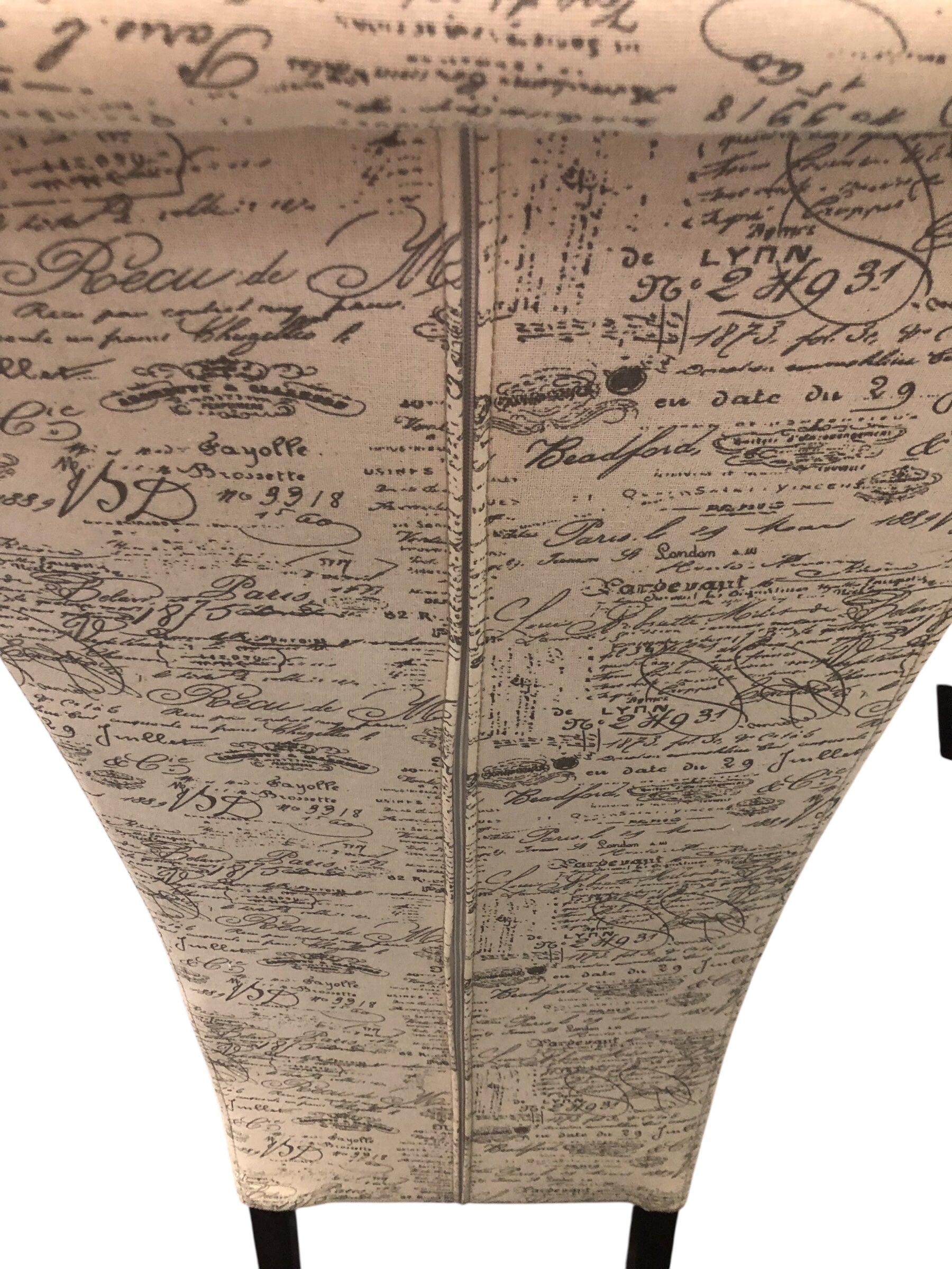 Fabric/Writing design dining chairs