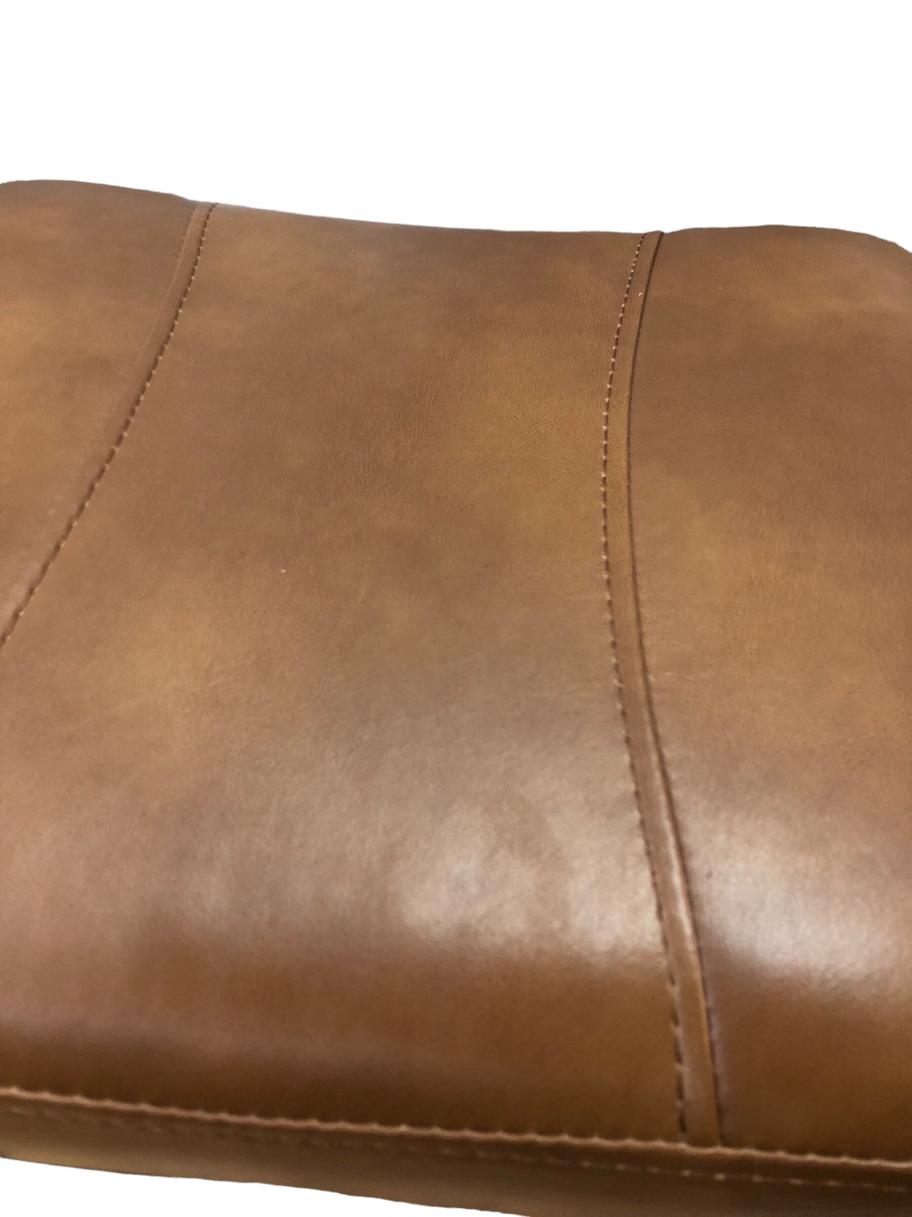 Faux leather brown stool