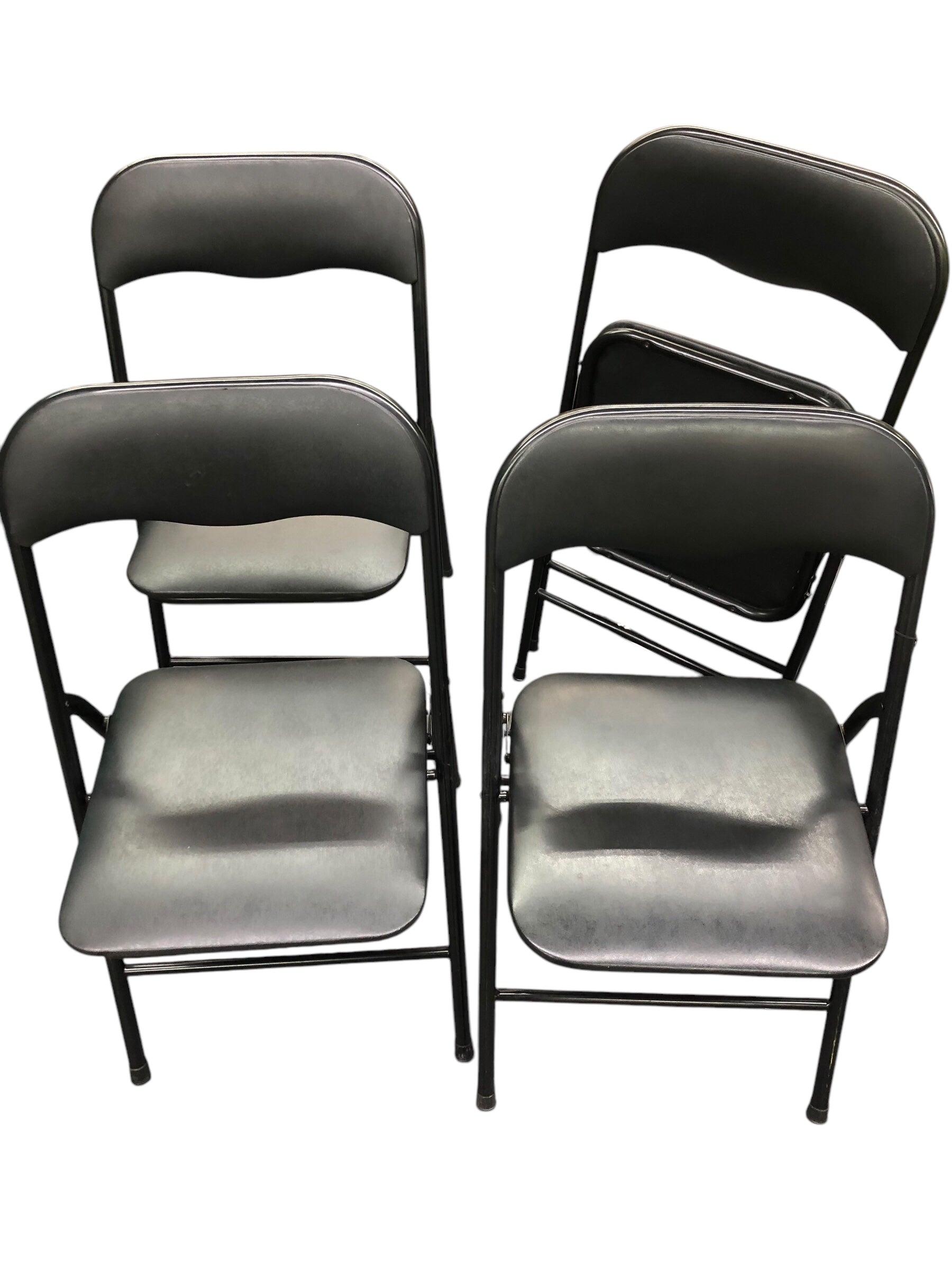 Black folding chairs