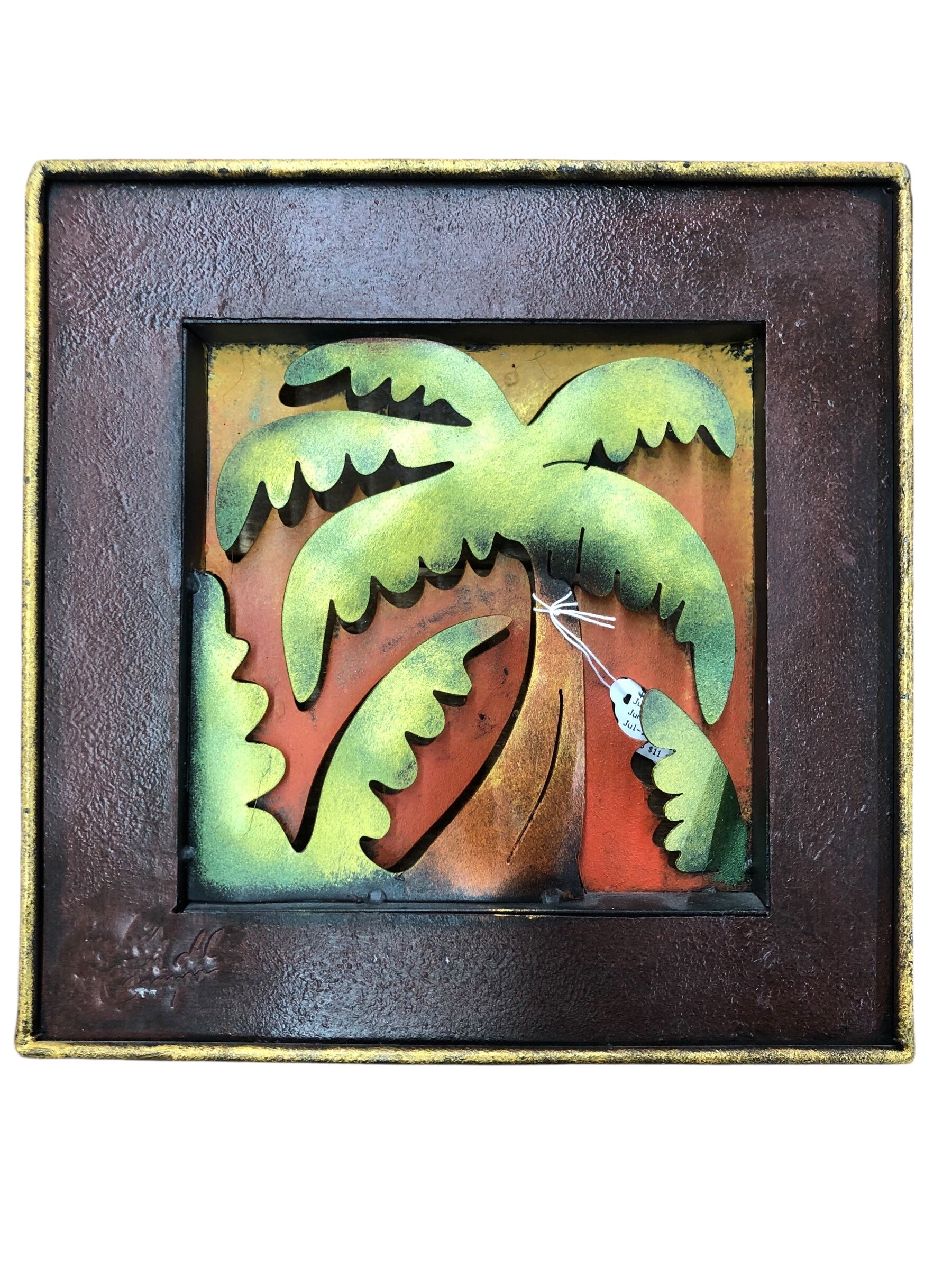 Metal Square / Palm Tree