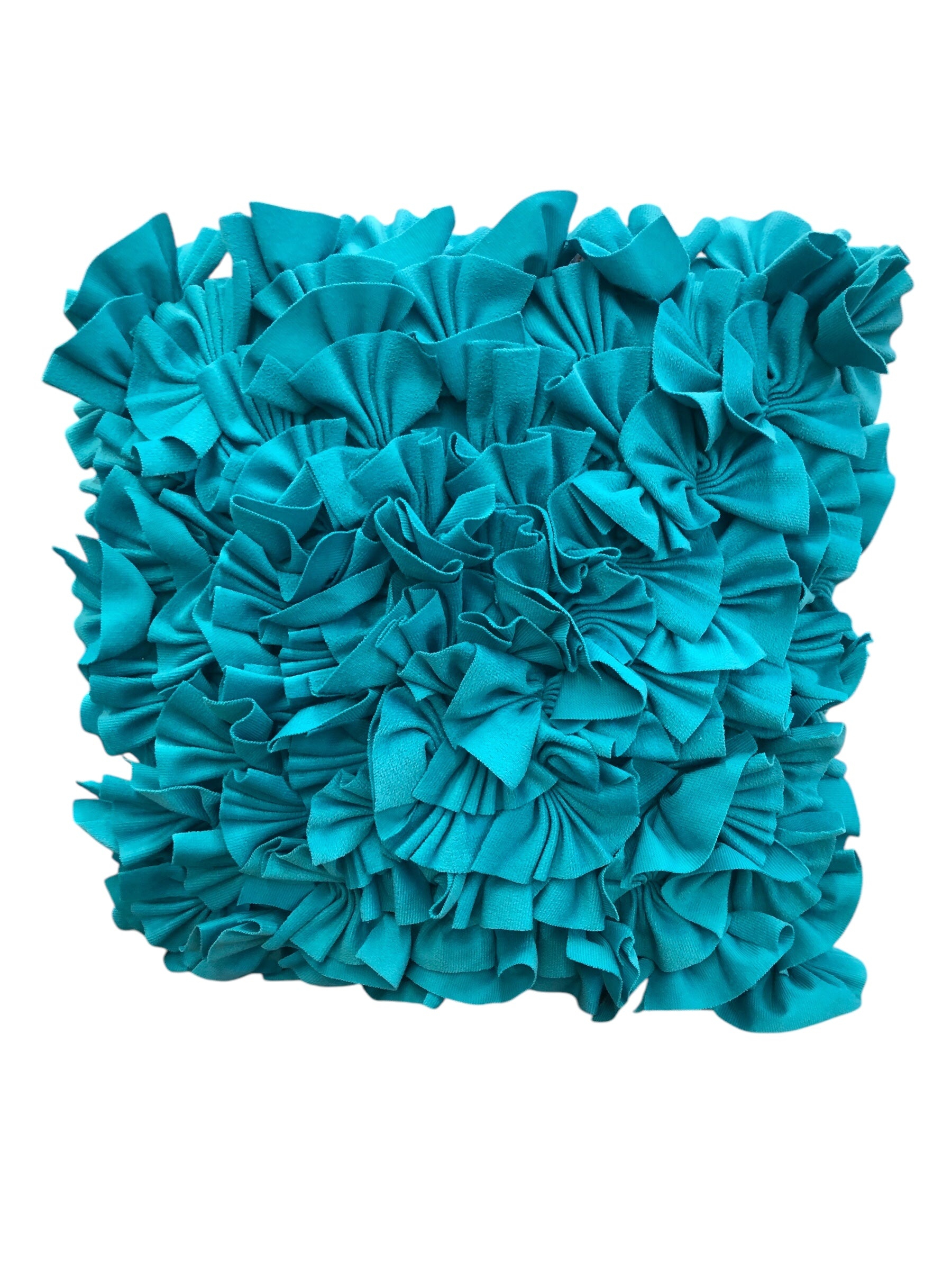 Aqua Ruffled Pillow