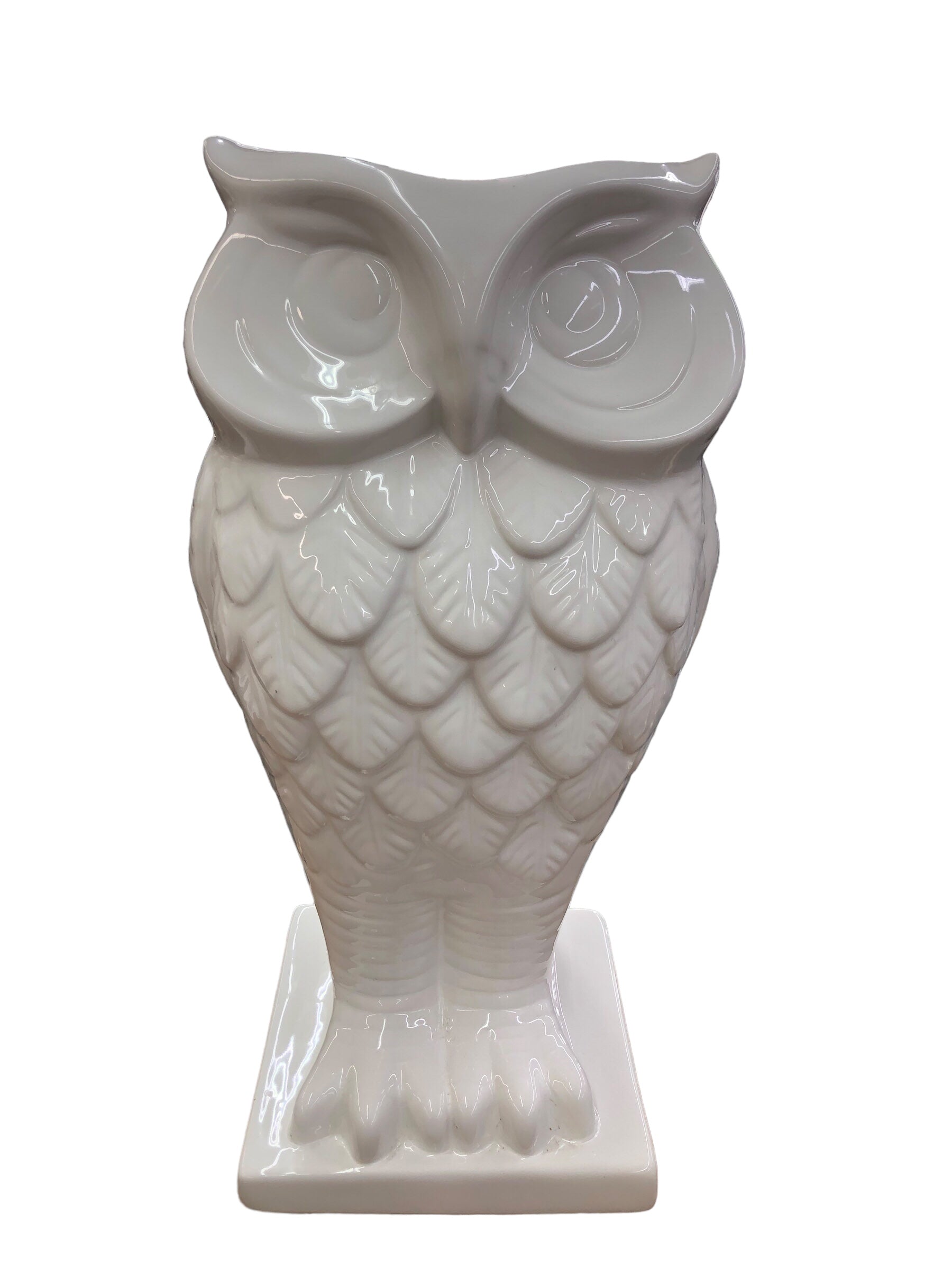 White Ceramic Owl Vase