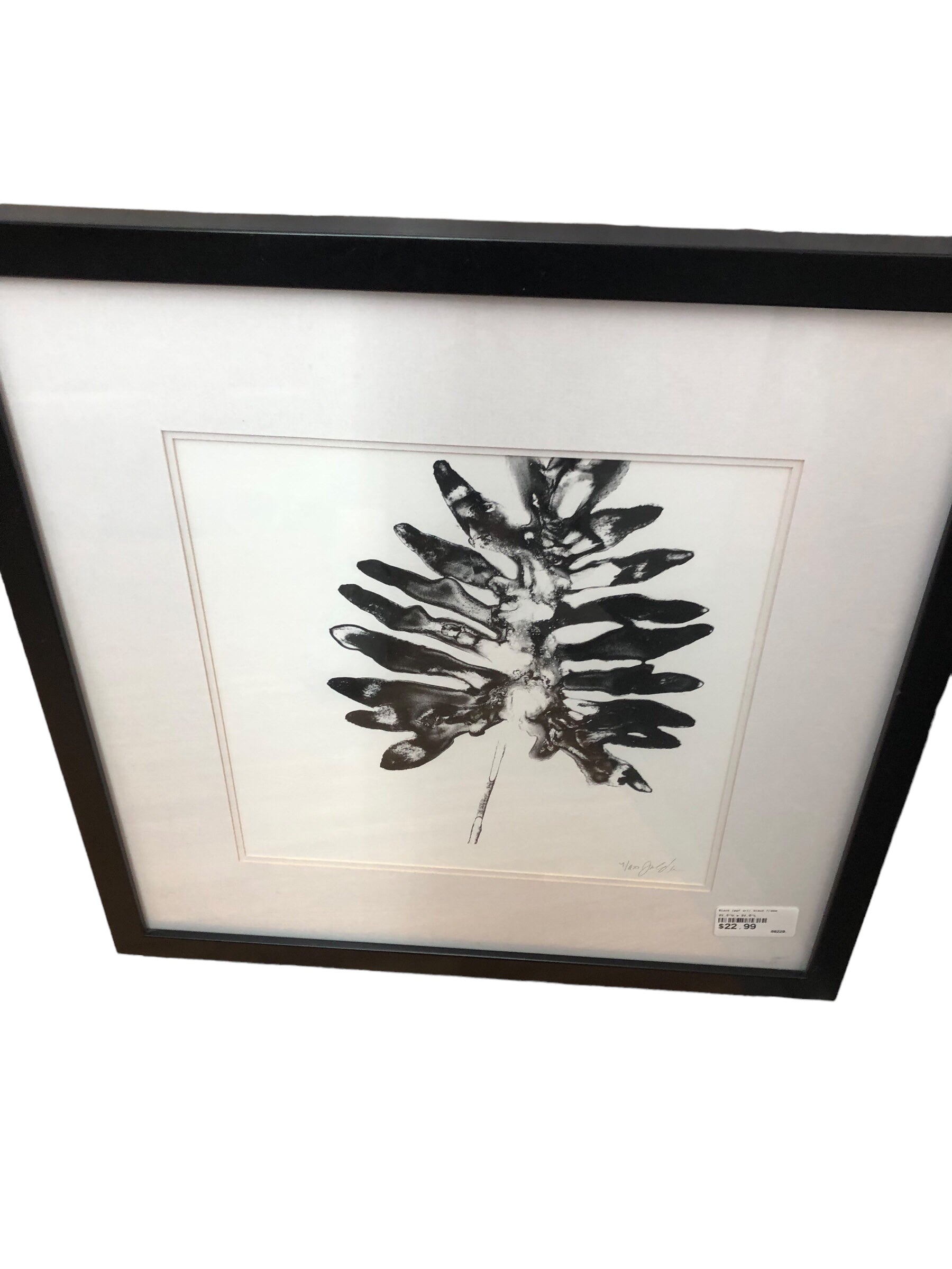 Black leaf art/ black frame