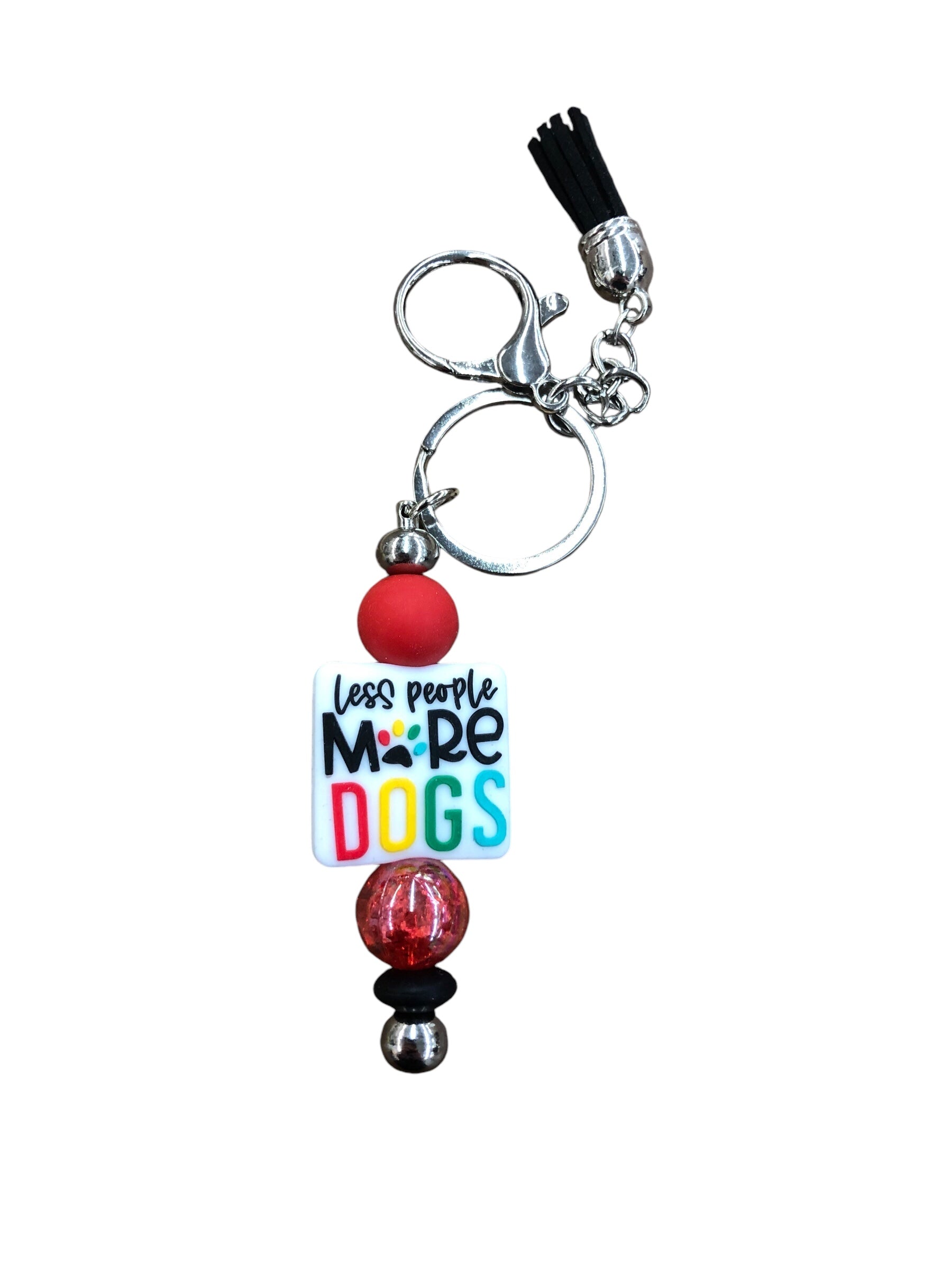 Less People More Dogs keychain