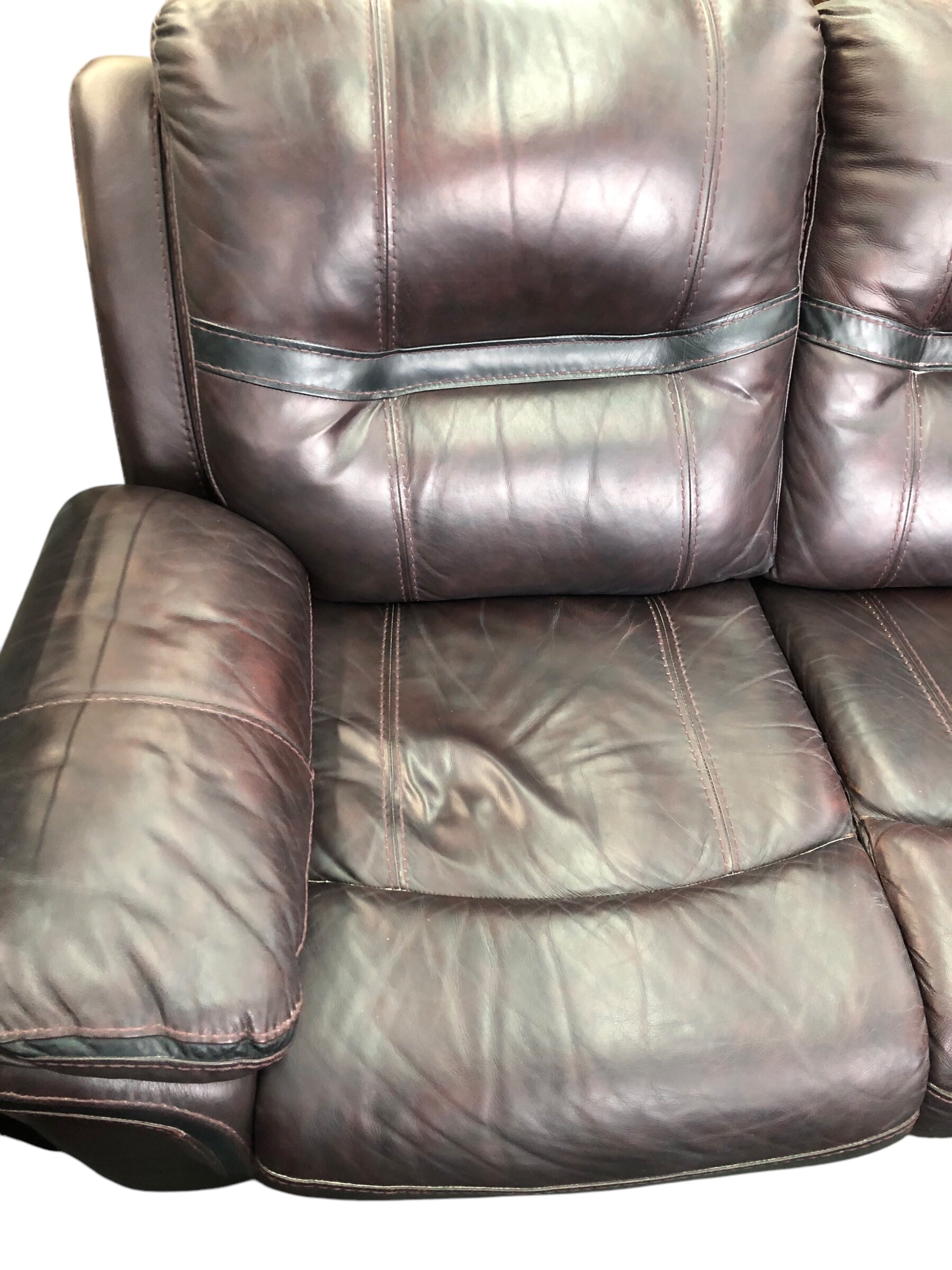 Faux leather recliner sofa