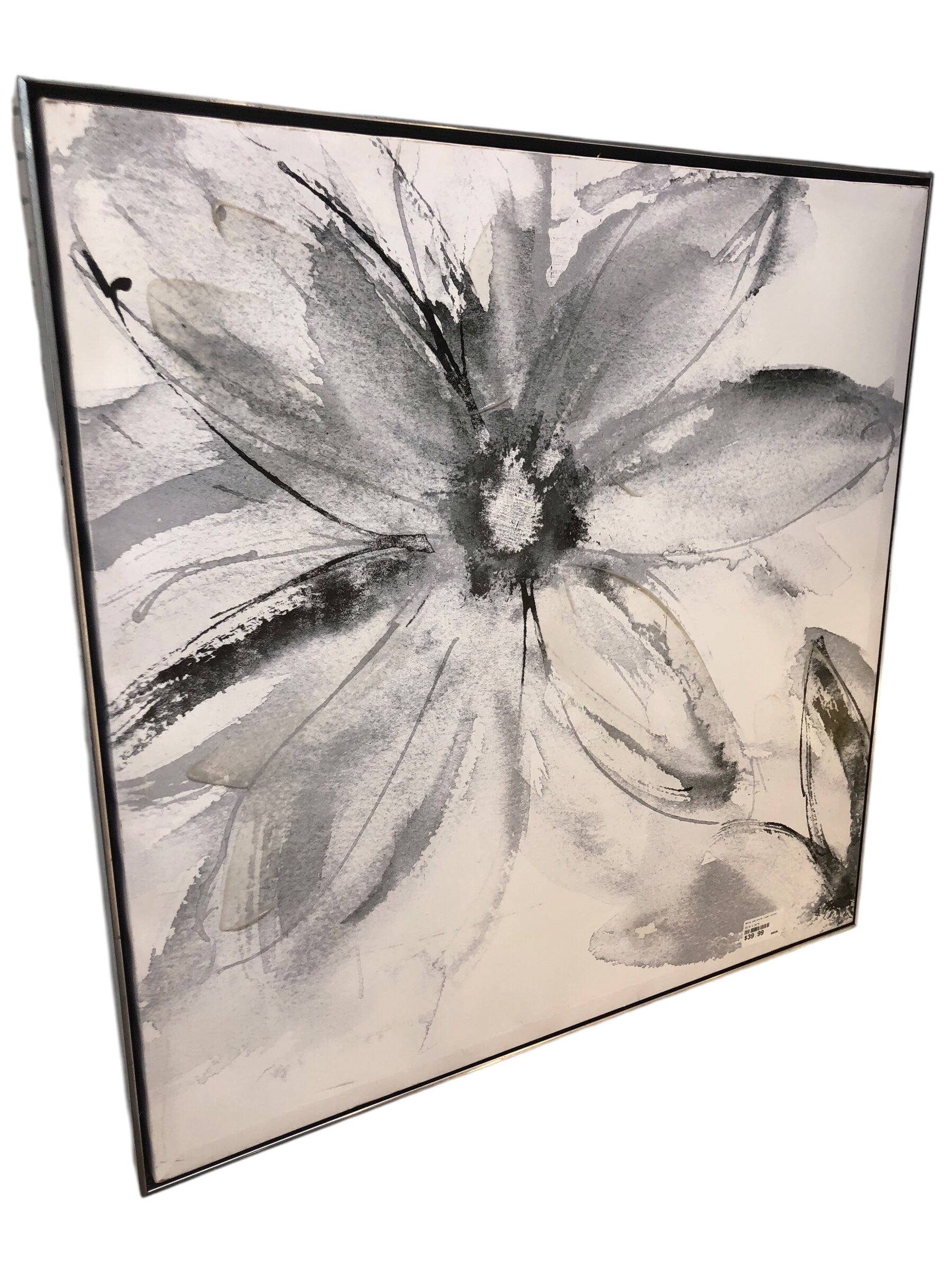 Black and white flower canvas