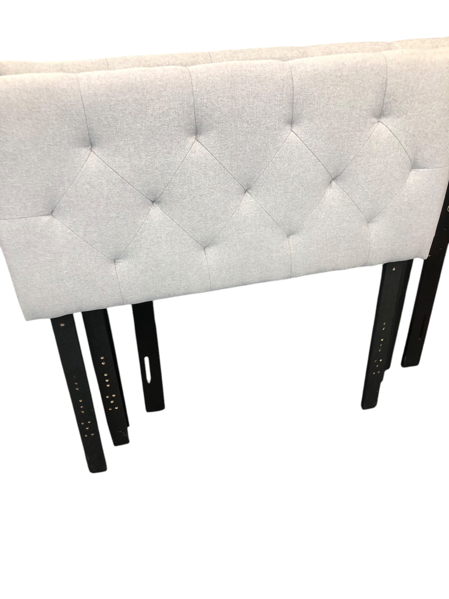 Single grey fabric headboard