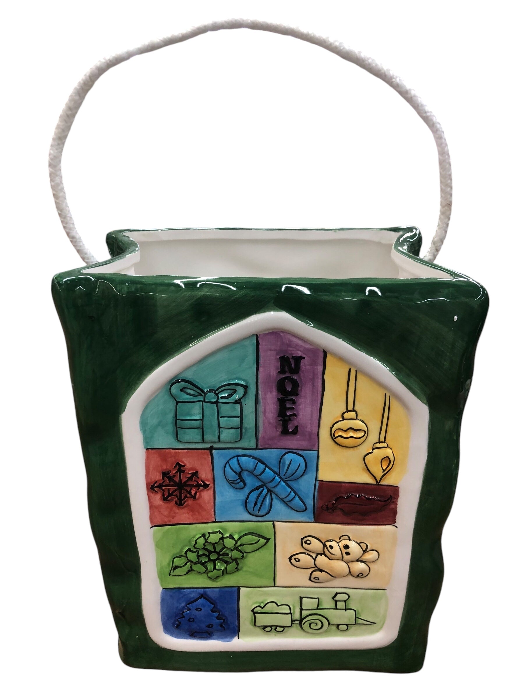 Ceramic Christmas Gift Bag Green