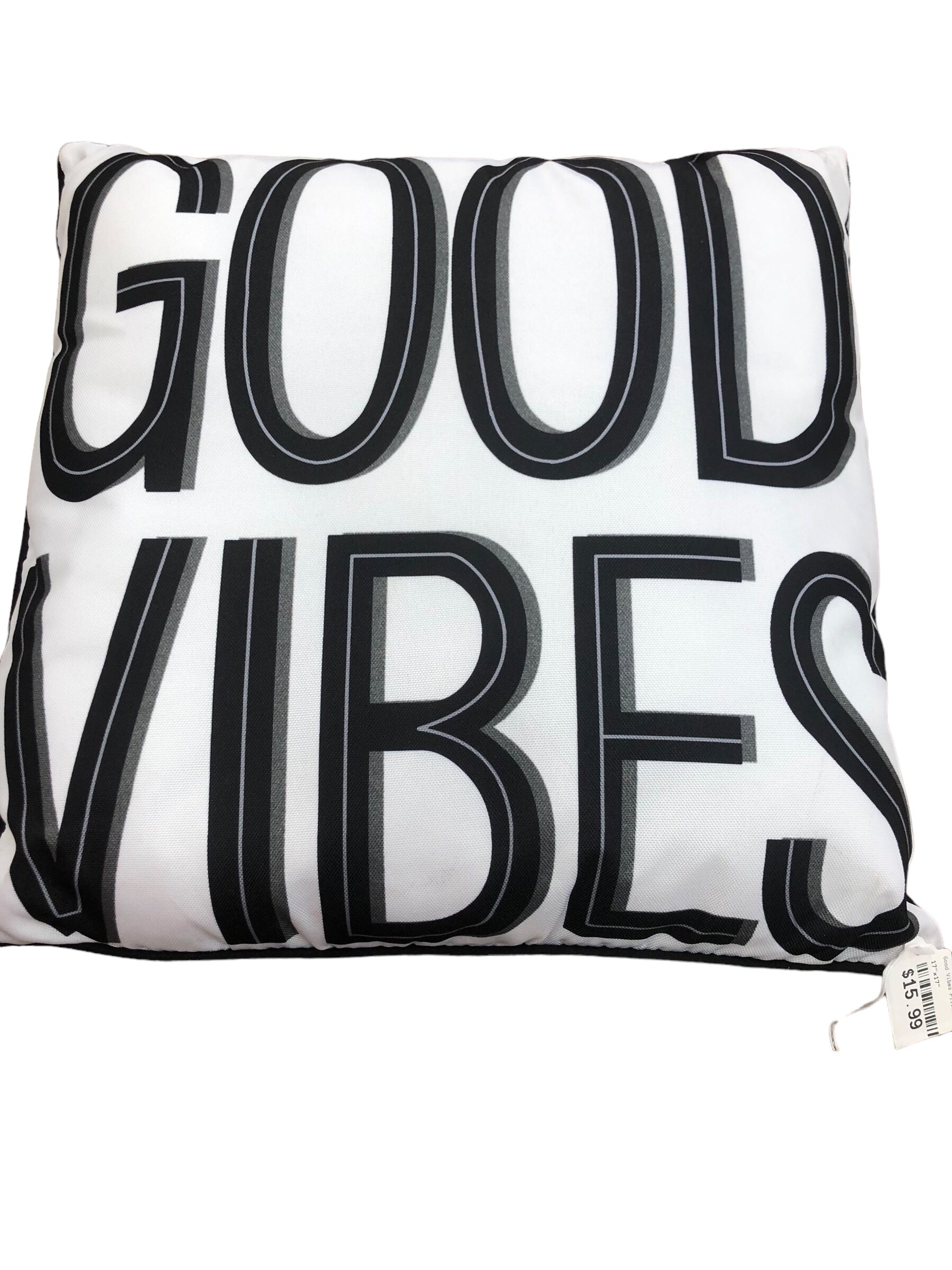 Good Vibes Pillow (black/white)