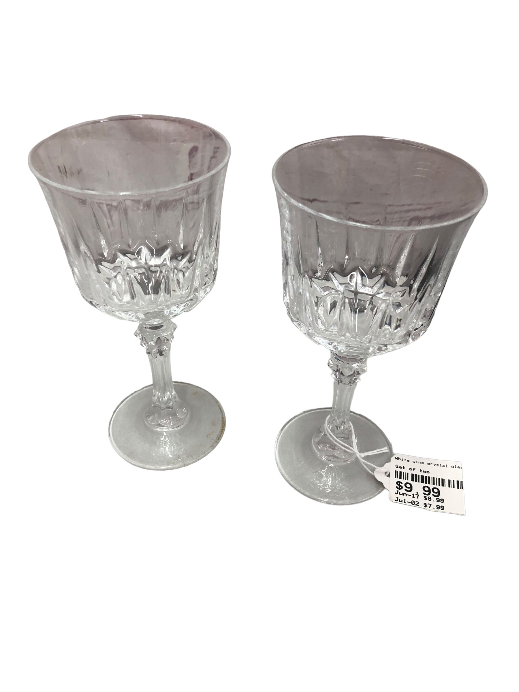 White wine crystal glasses