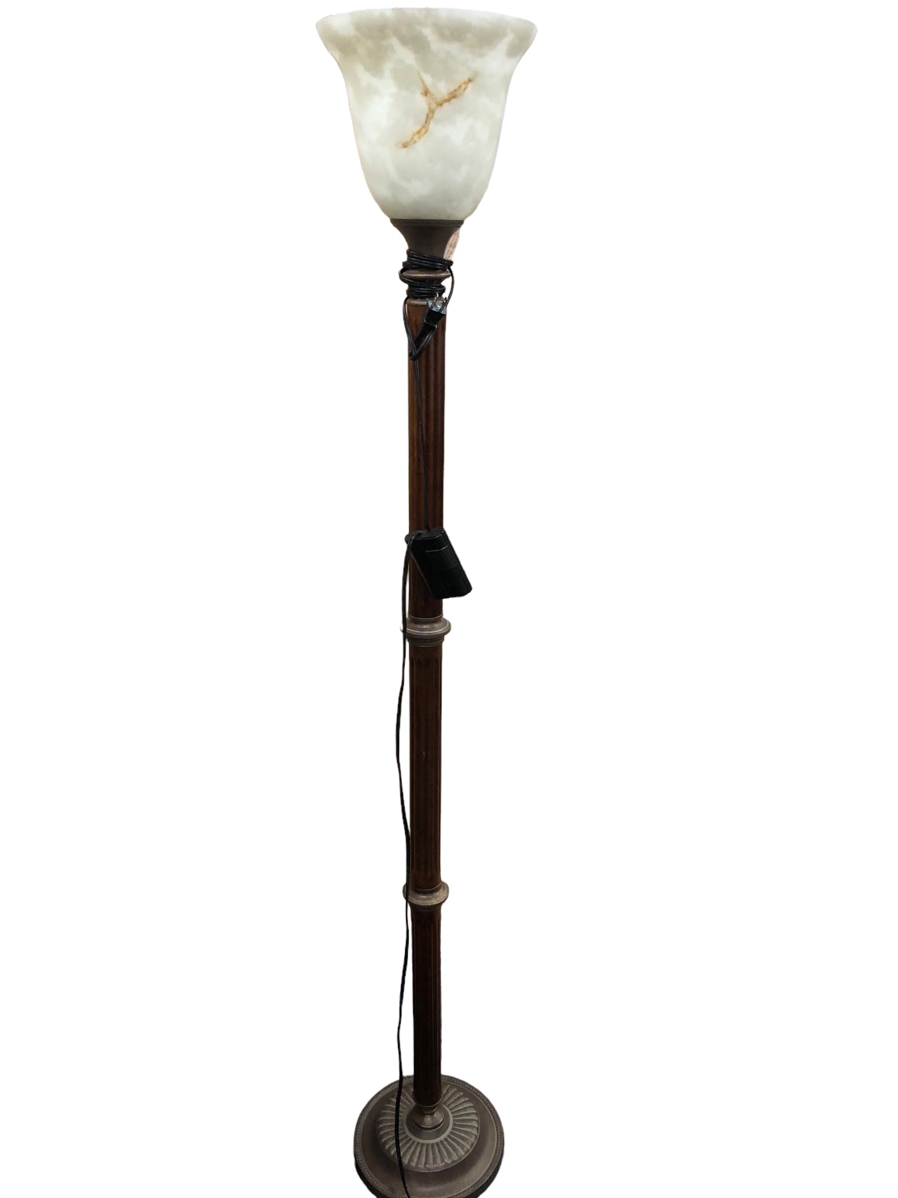 Floor lamp (Wood base/ marble top)