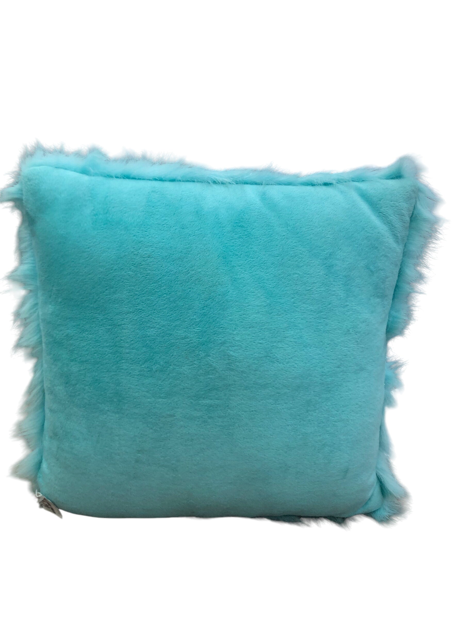 Aqua faux Fur Pillow