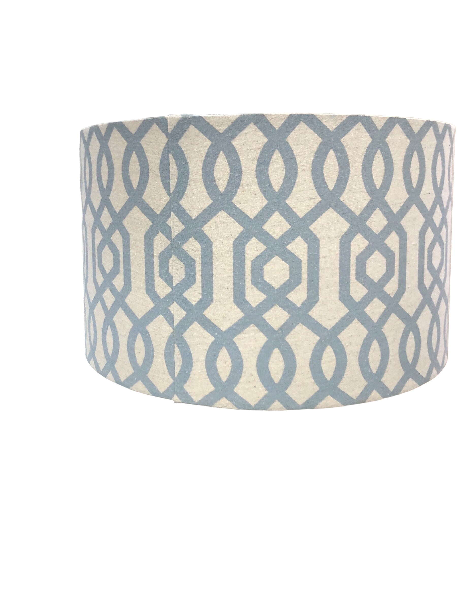 Floor lamp (blue design/white shade)