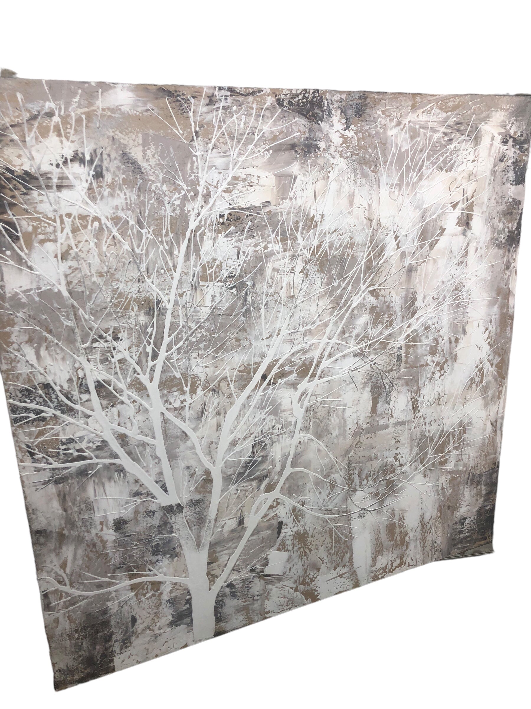 Tree wall art Grey/beige/taupe/white