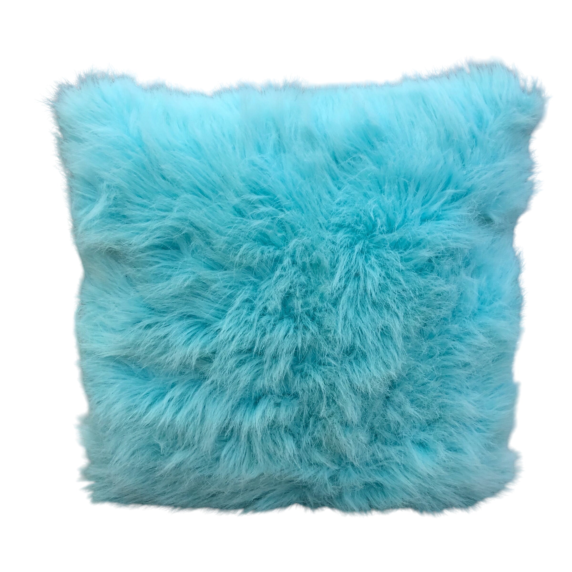 Aqua faux Fur Pillow