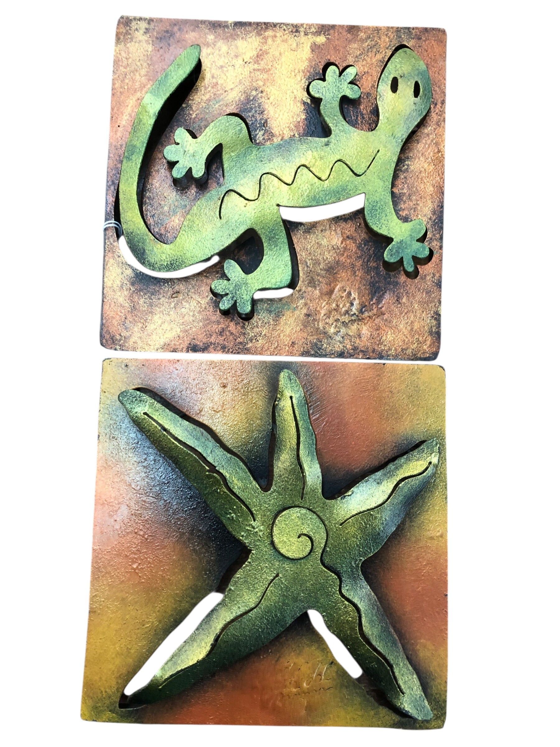 Metal Cactus/Lizard/Starfish Square decor/3pcs