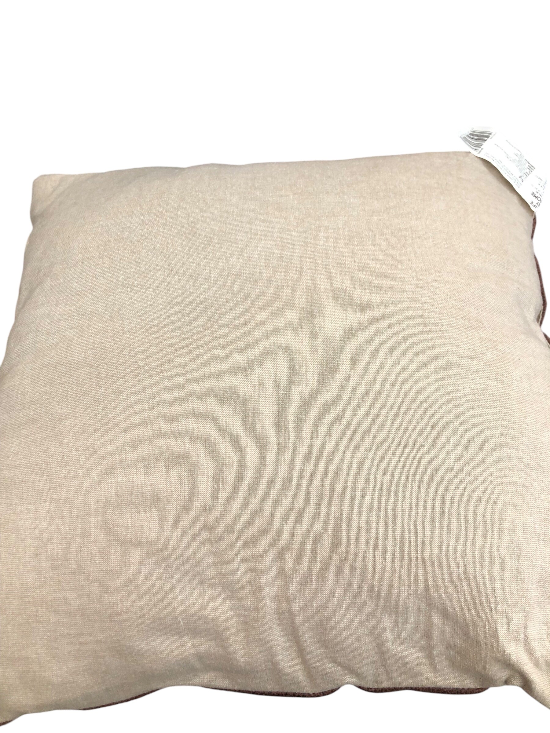 Brown faux leather pillow