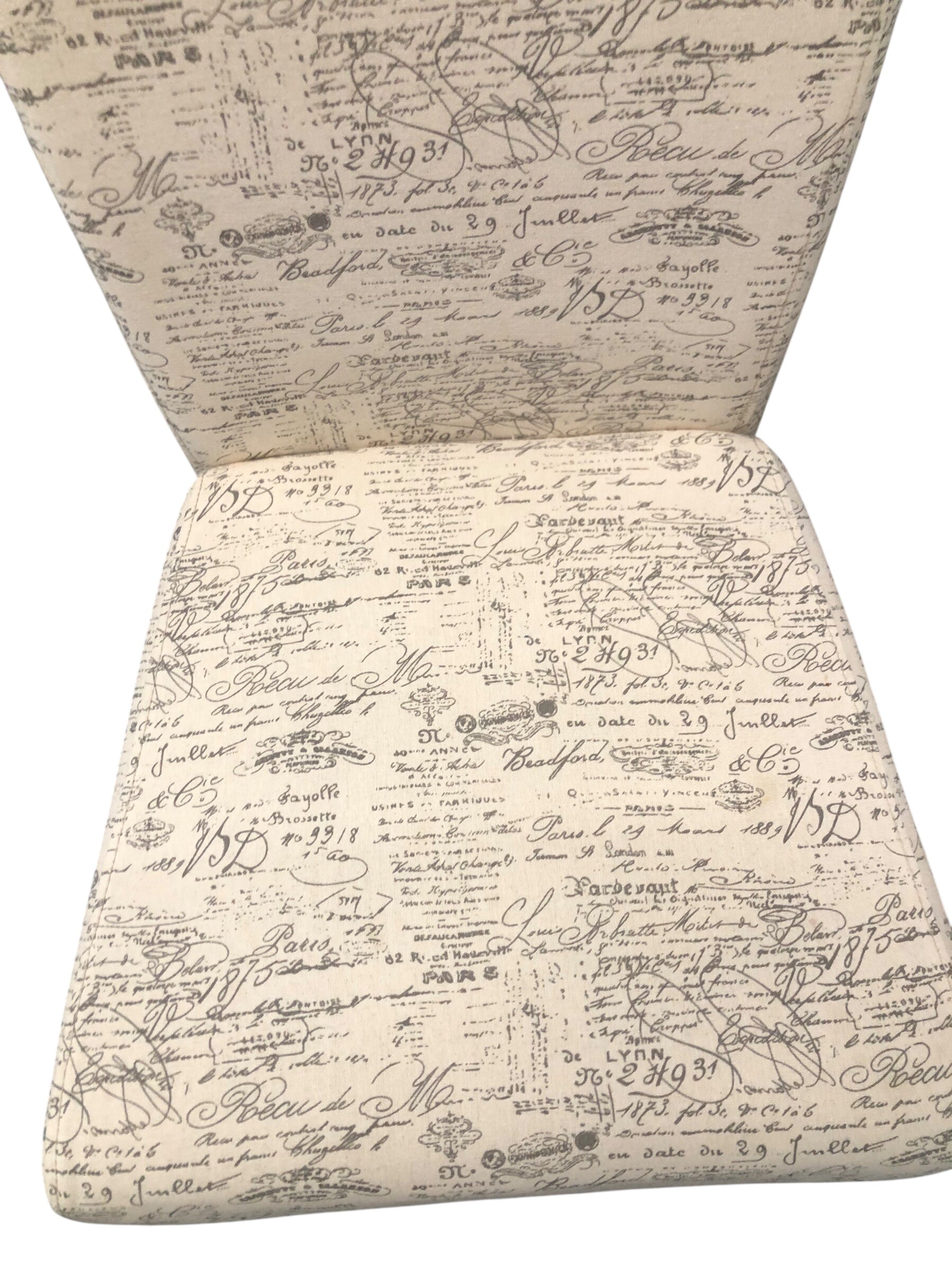 Fabric/Writing design dining chairs