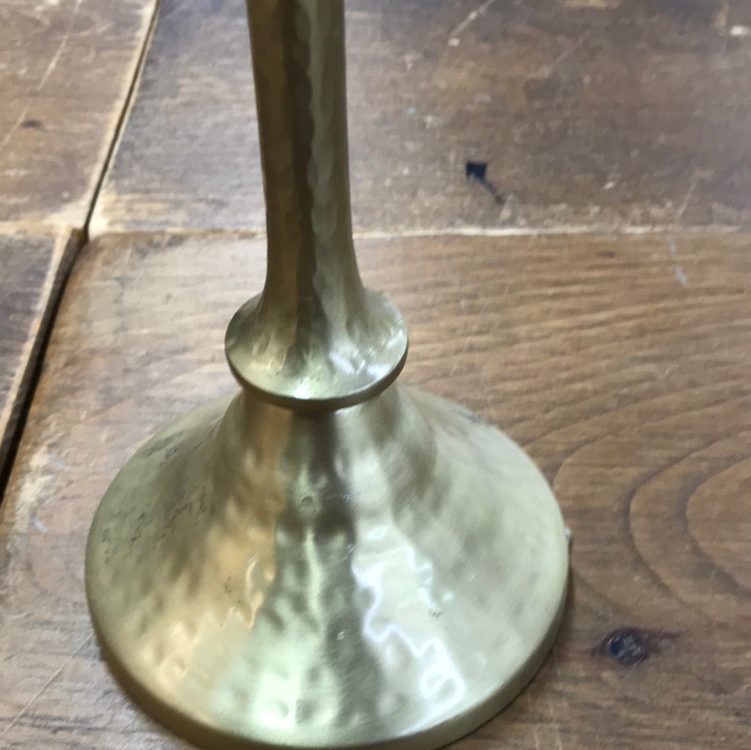 Gold/wood candle holder