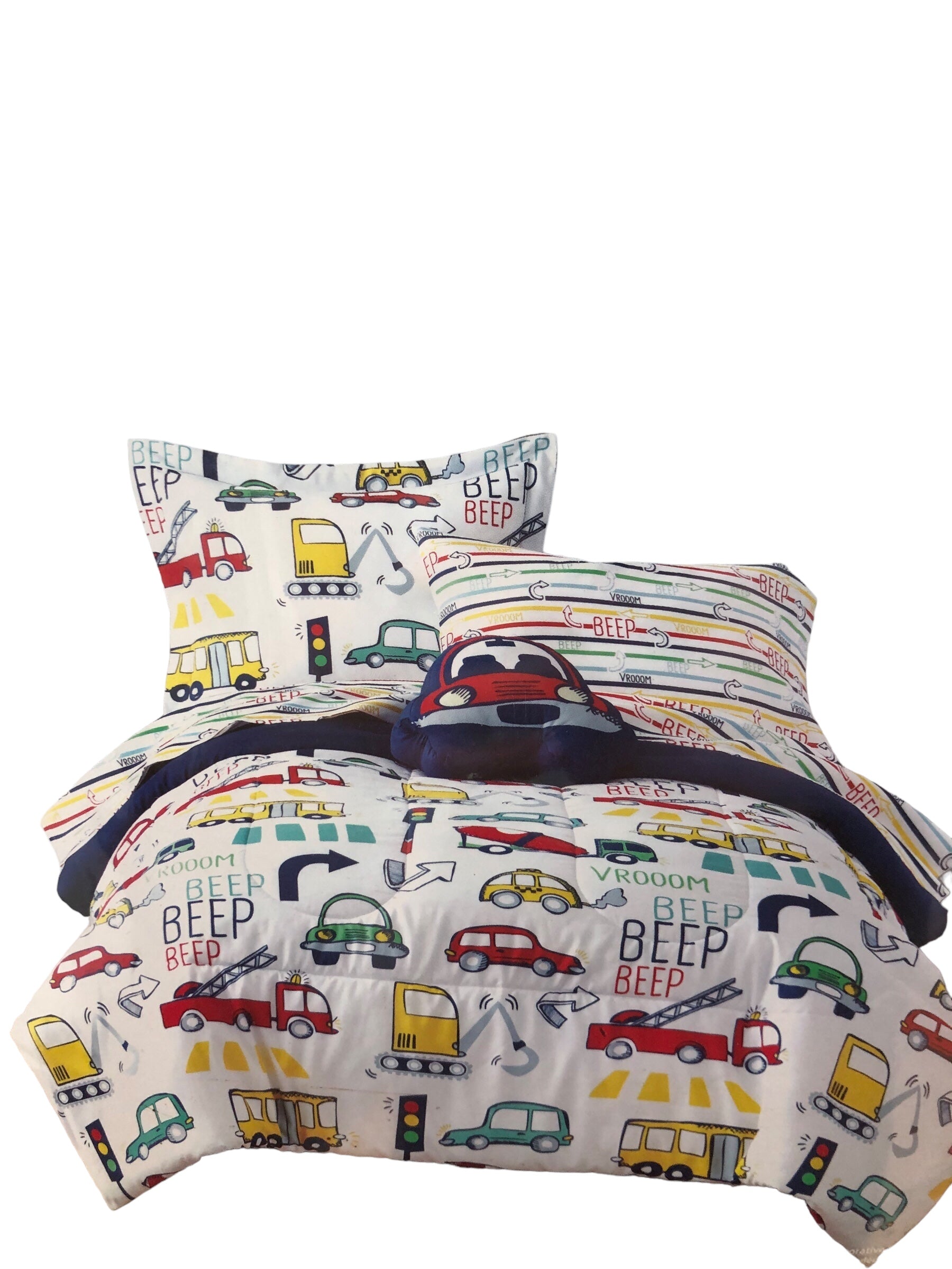 Twin Comforter Set/Cars+Trucks