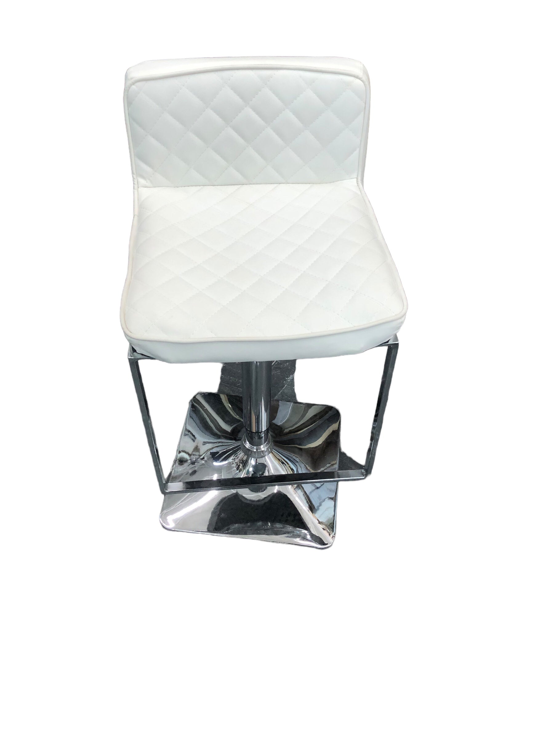 White faux leather adjustable chair
