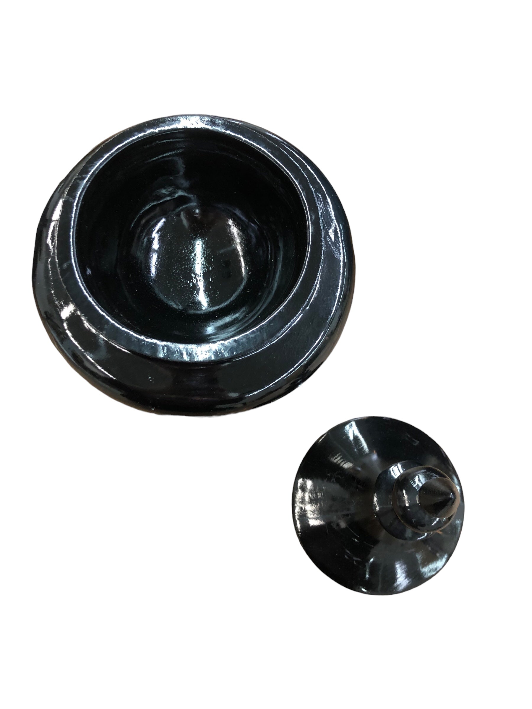 Tall Decor jar with lid (black)