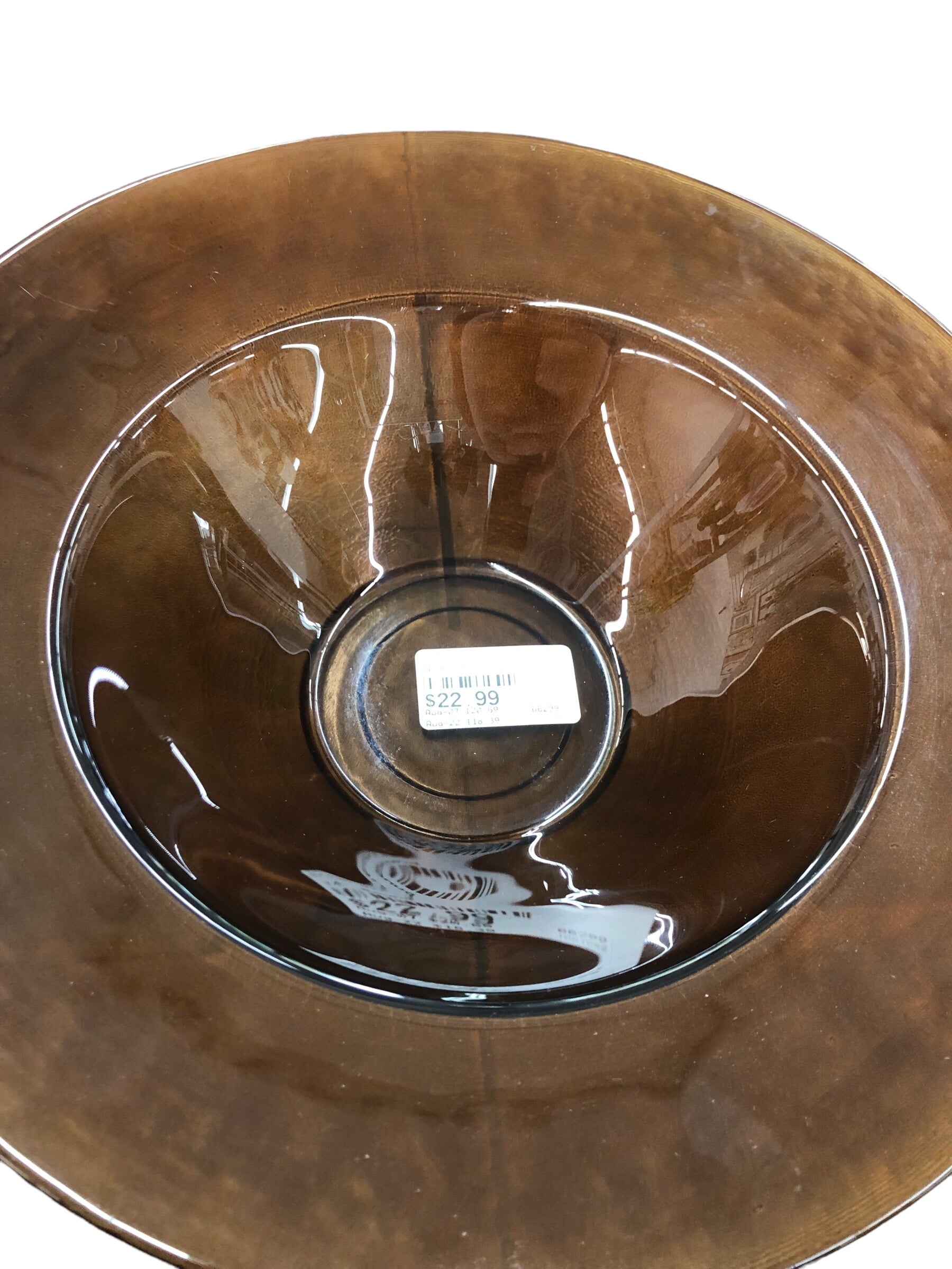 Brown glass bowl