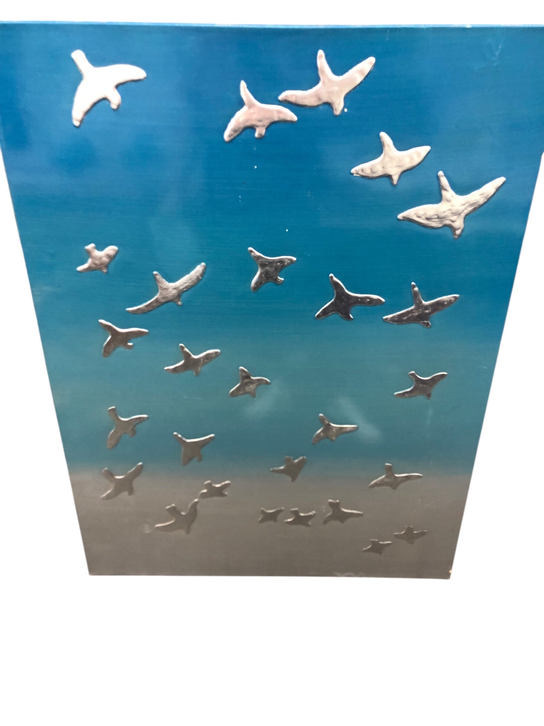 Blue and Silver Picture with Birds