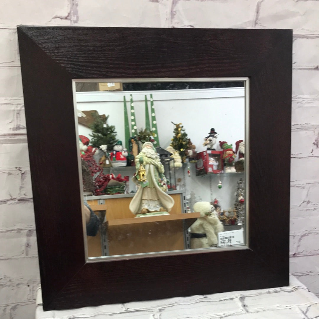 Square Mirror with wood frame