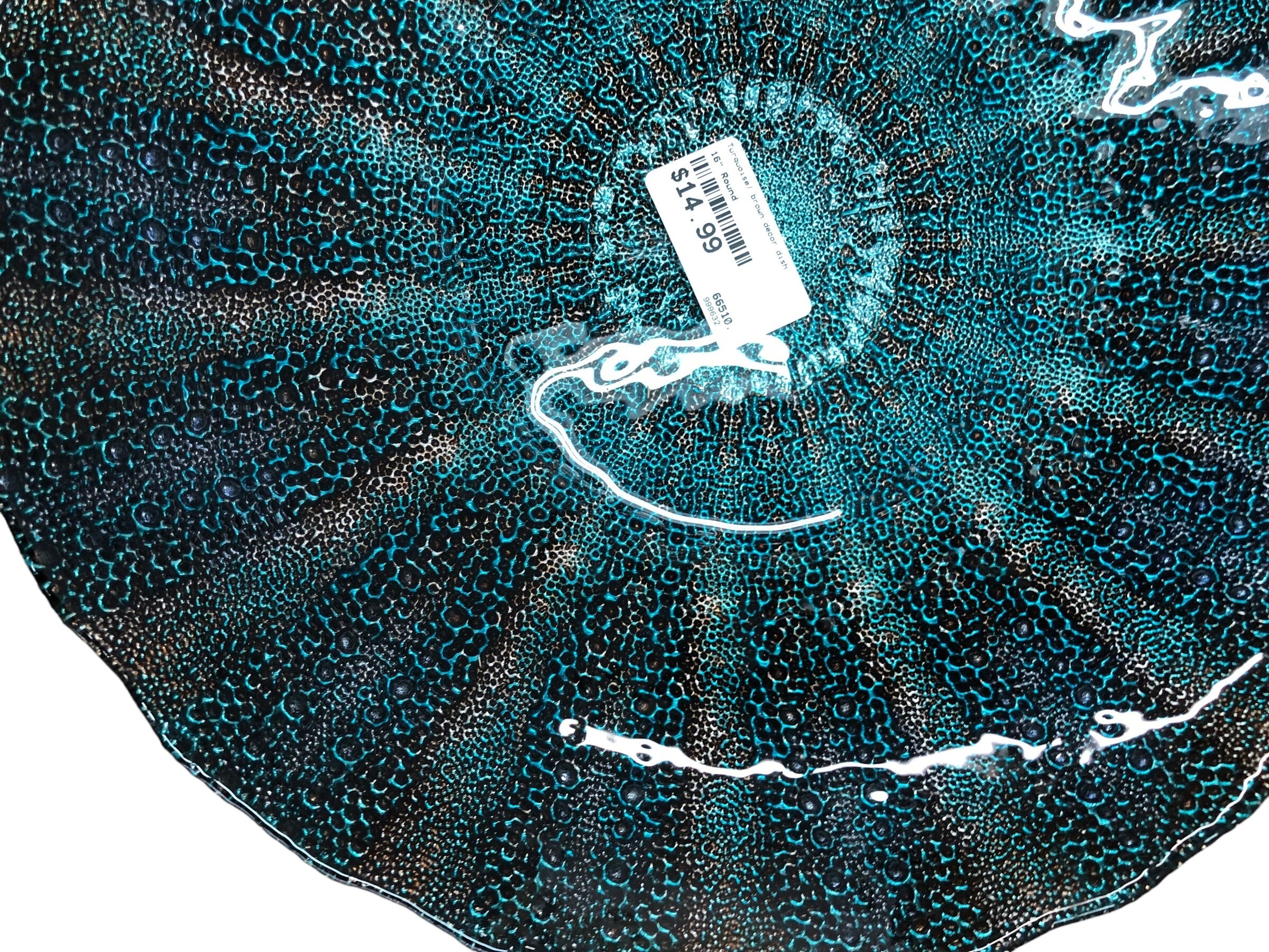 Turquoise/ brown decor dish