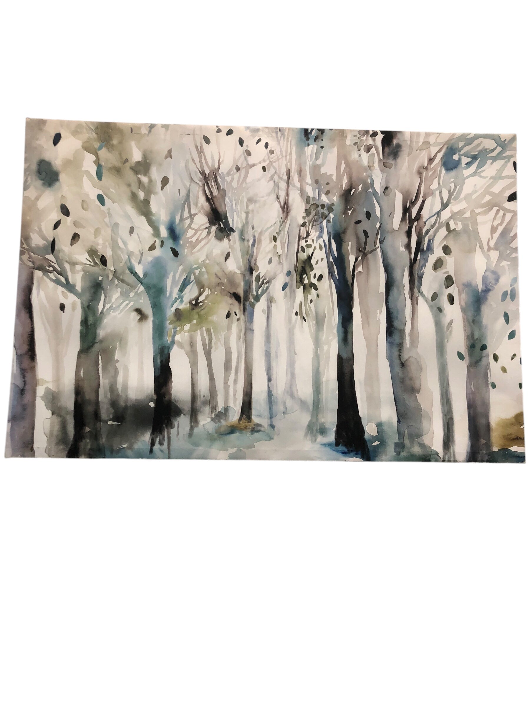 Water colour look forest canvas