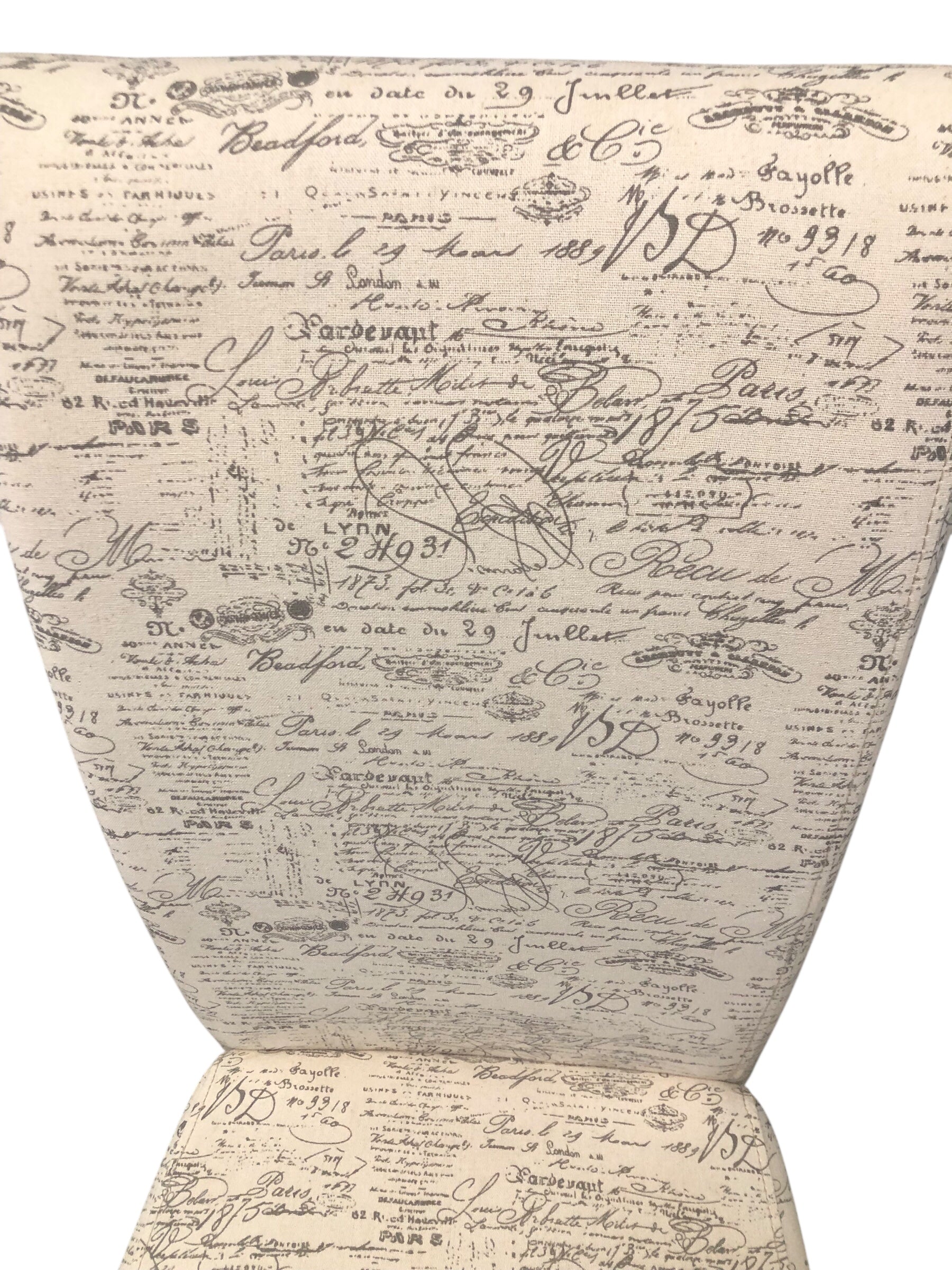 Fabric/Writing design dining chairs