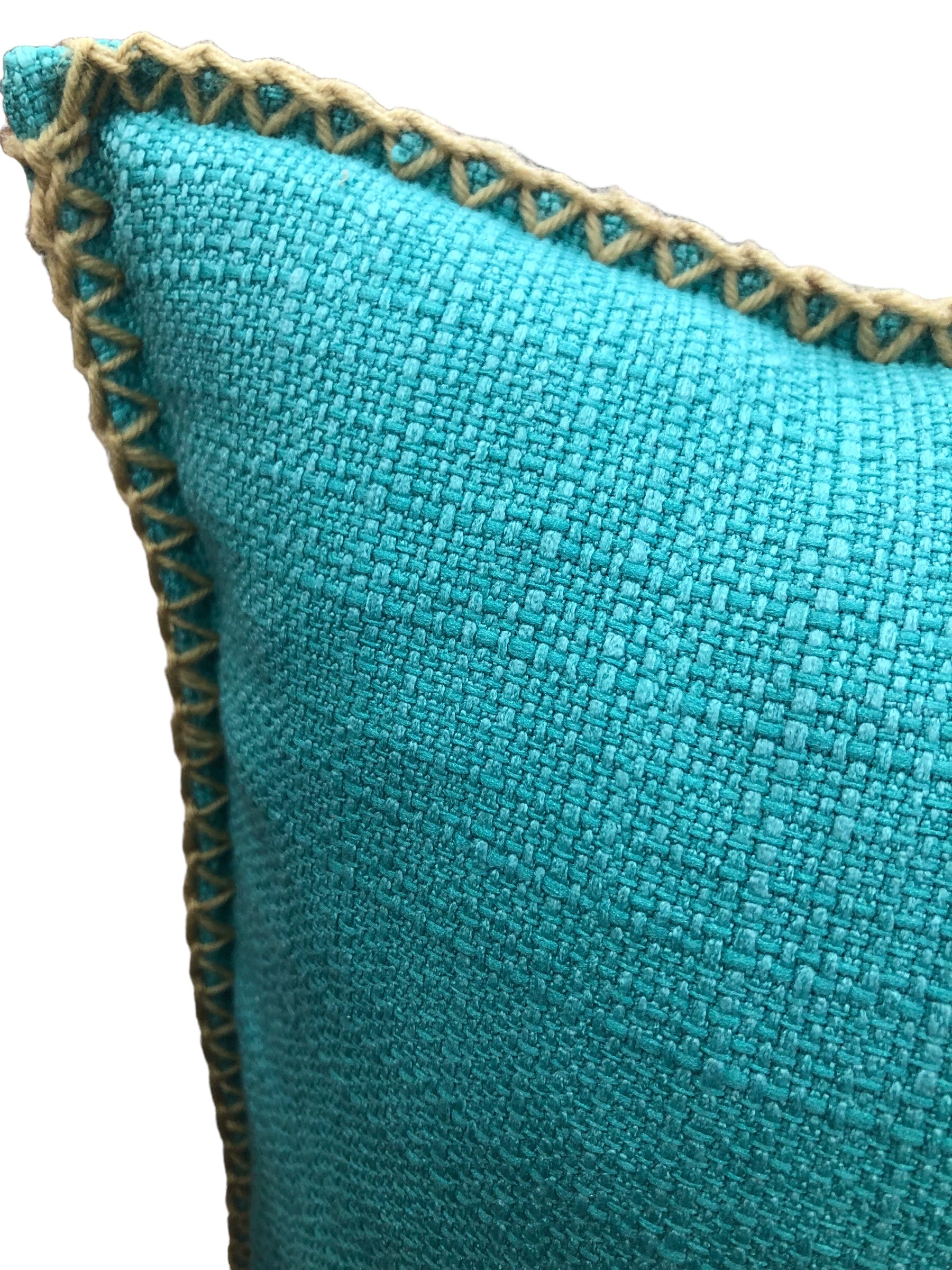 Long turquoise accent pillow