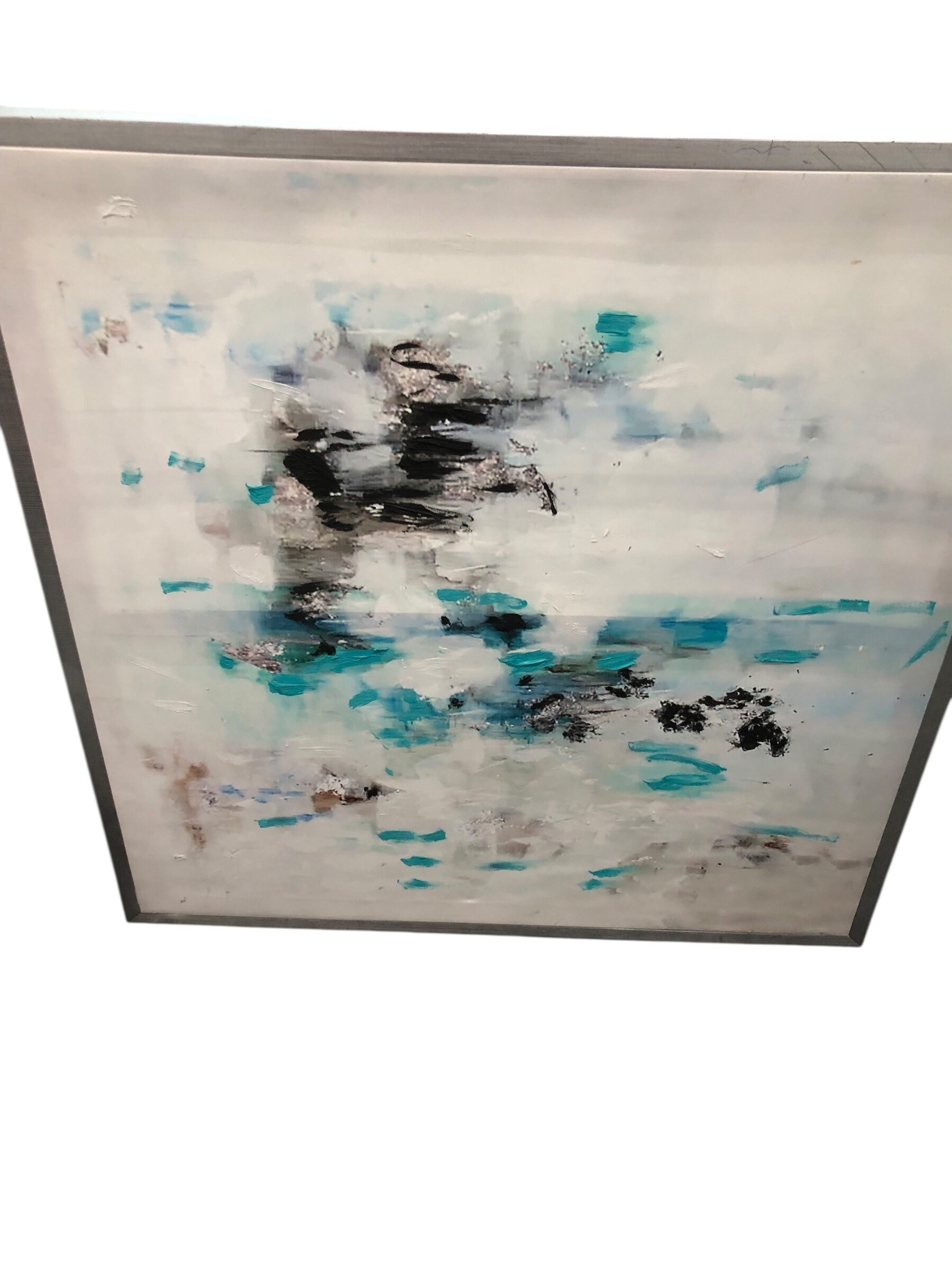 Black/Teal/White Abstract Picture