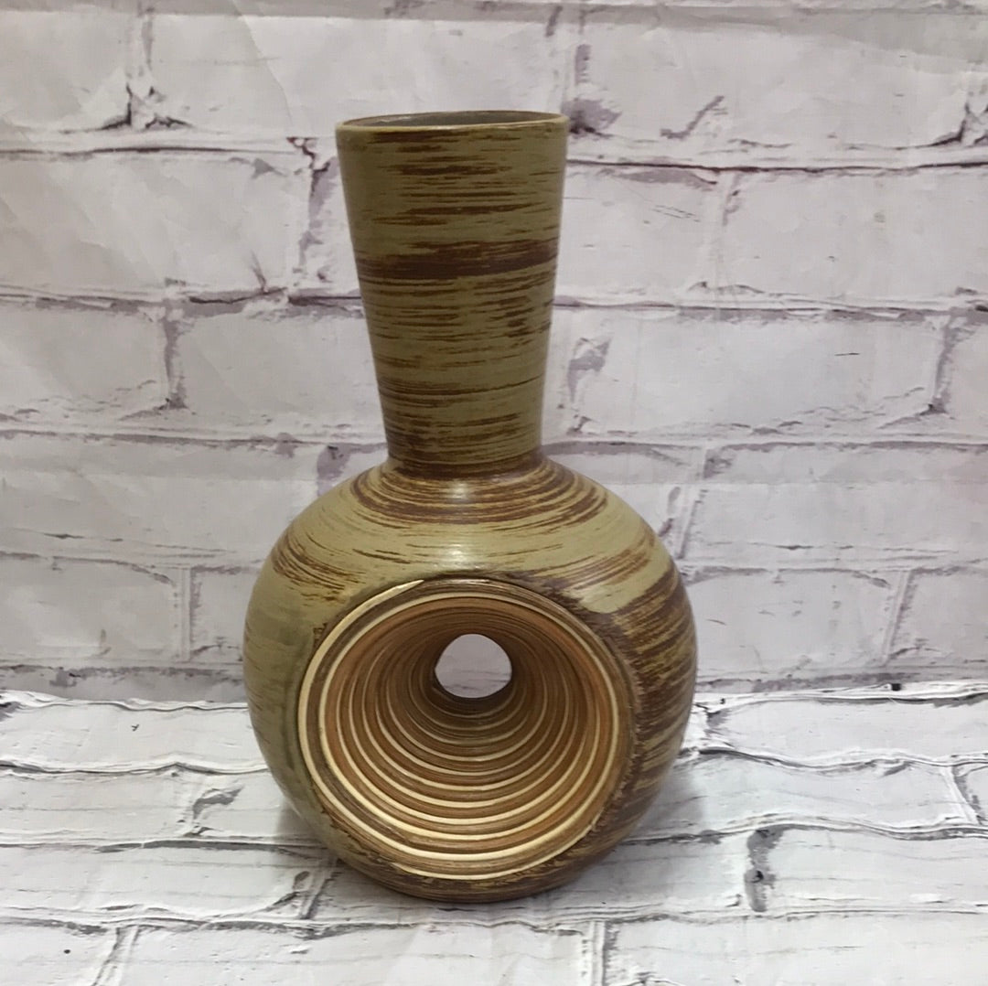 Beige Vase with Hole in Middle