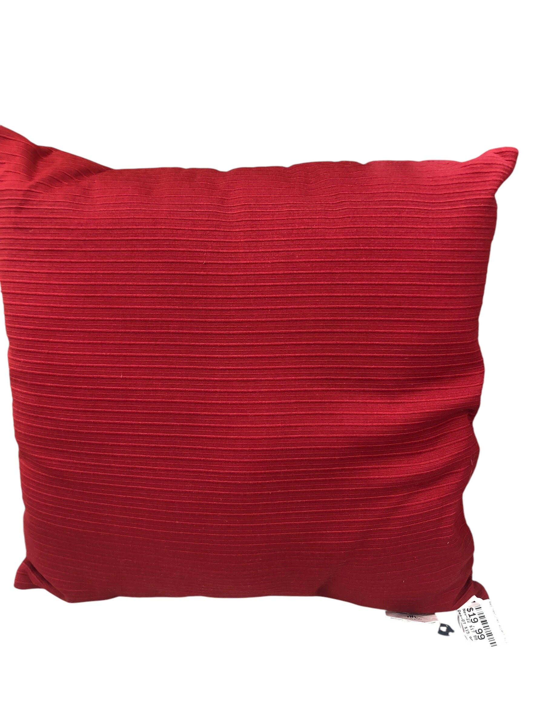 Red textured accent pillow