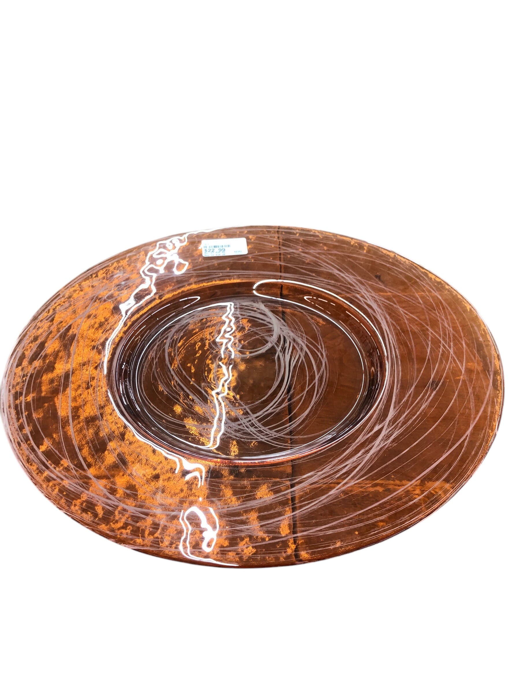 Large Orange w/Swirl Plate