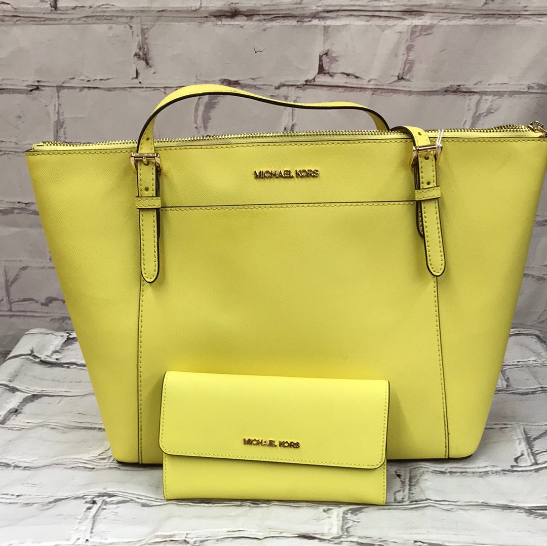 Michael Kors Yellow Purse and Wallet