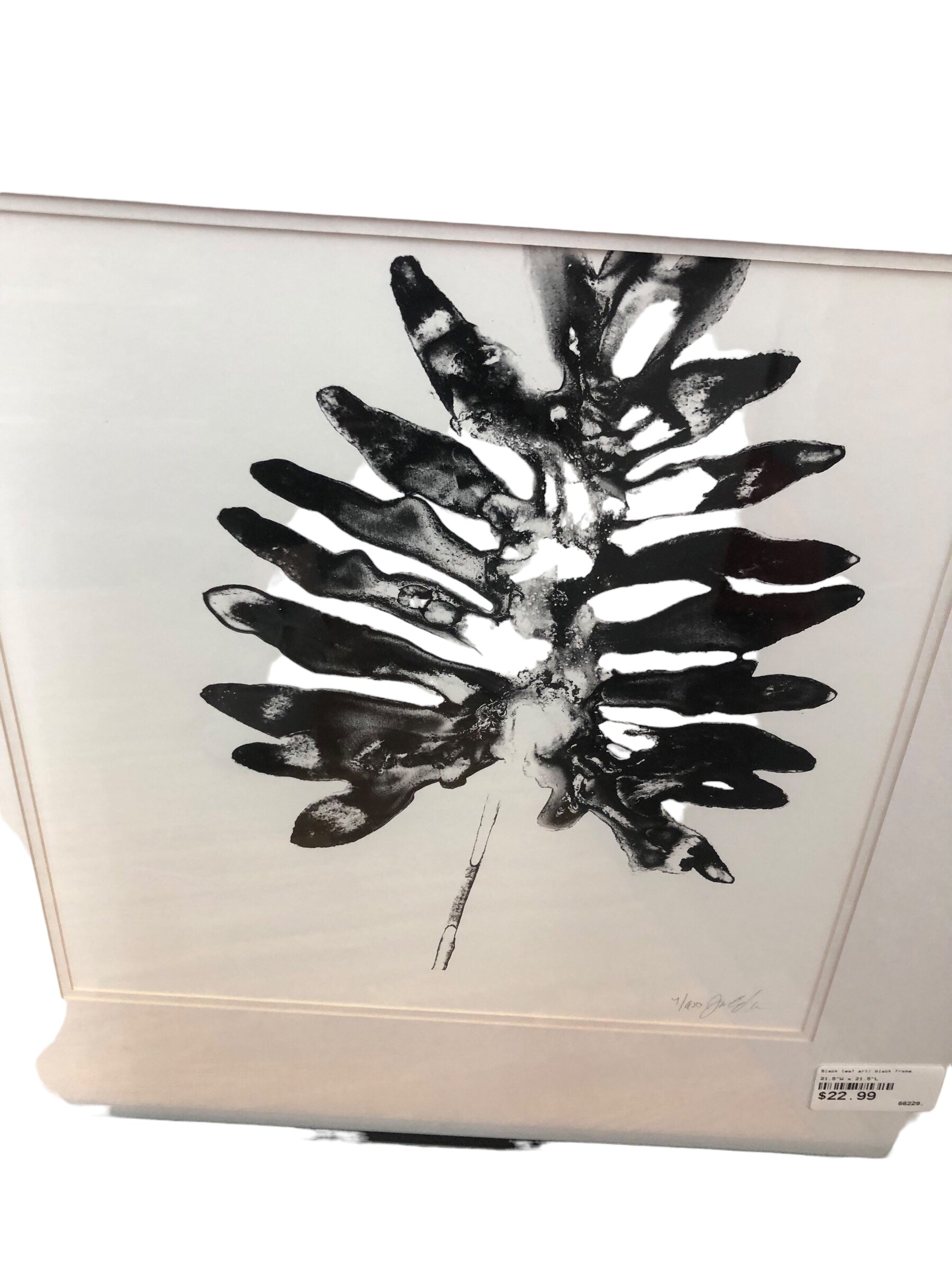 Black leaf art/ black frame