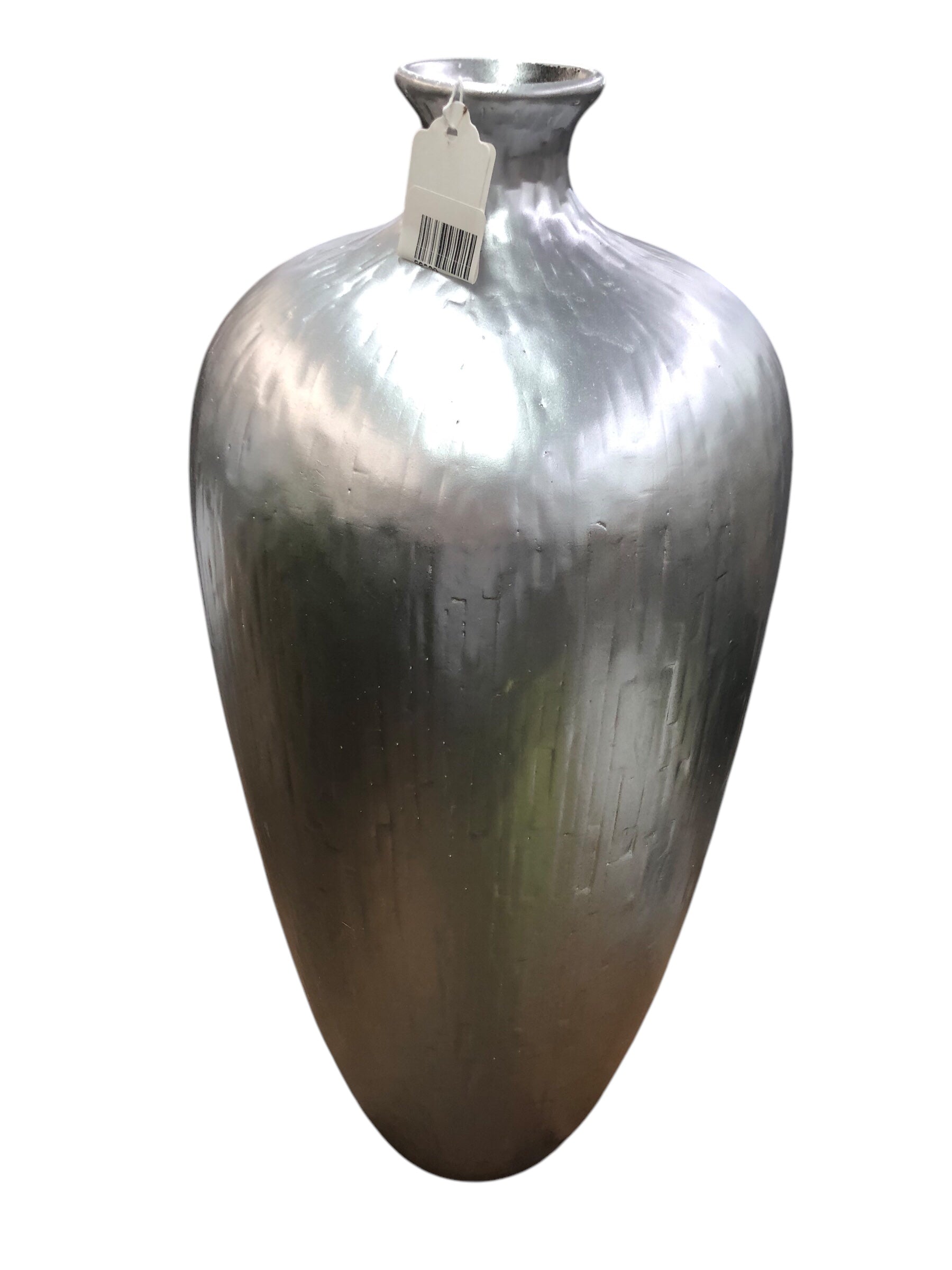 Silver floor vase