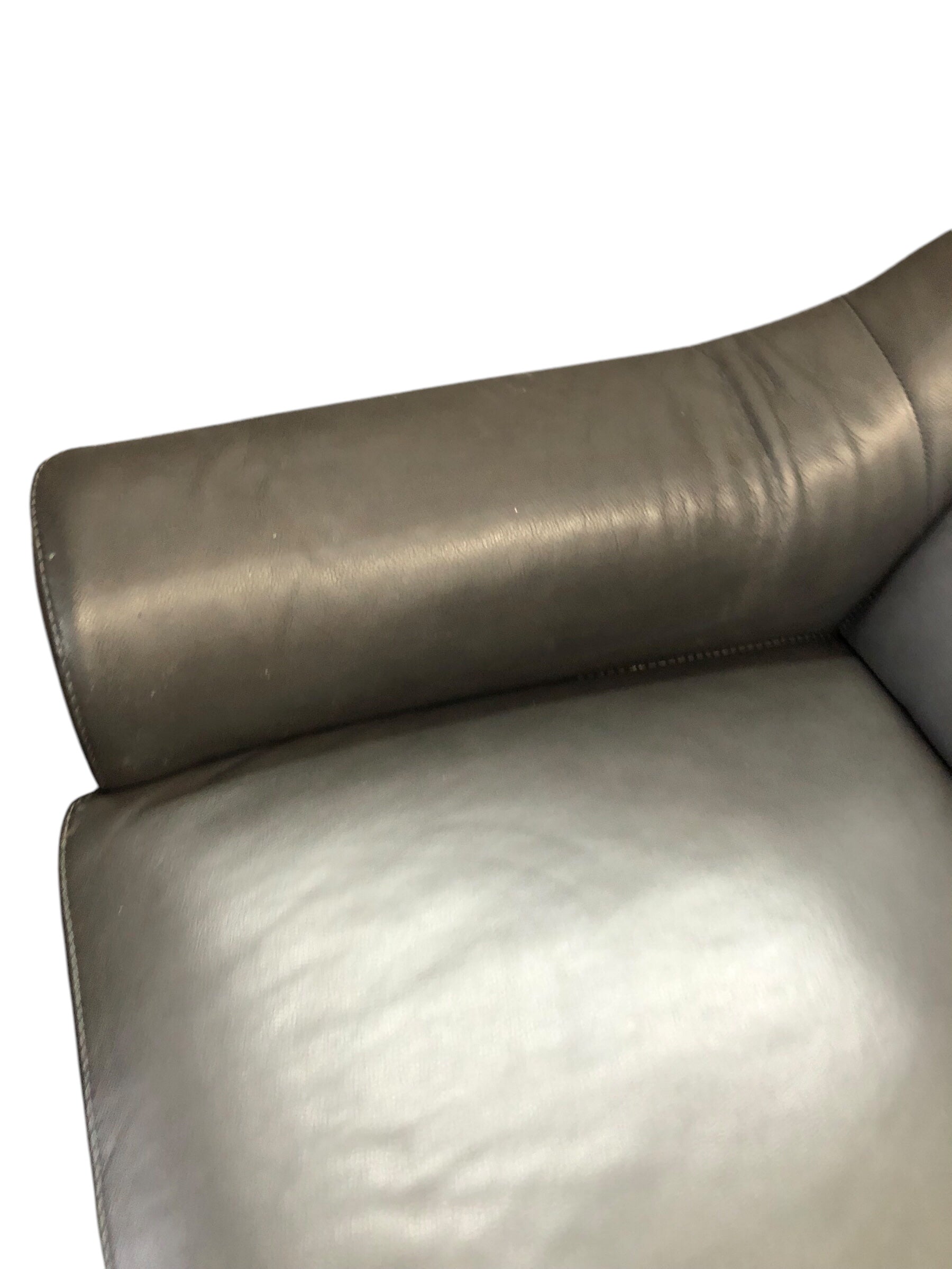 Deep Grey Leather Couch