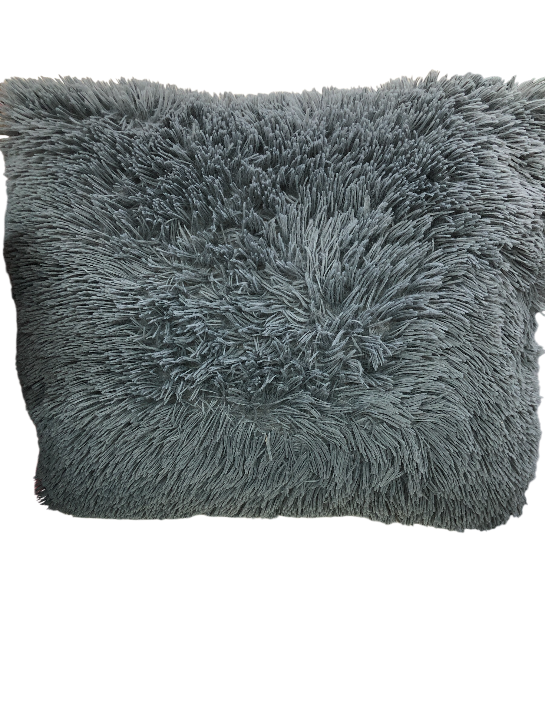 Dk Grey Furry Pillow