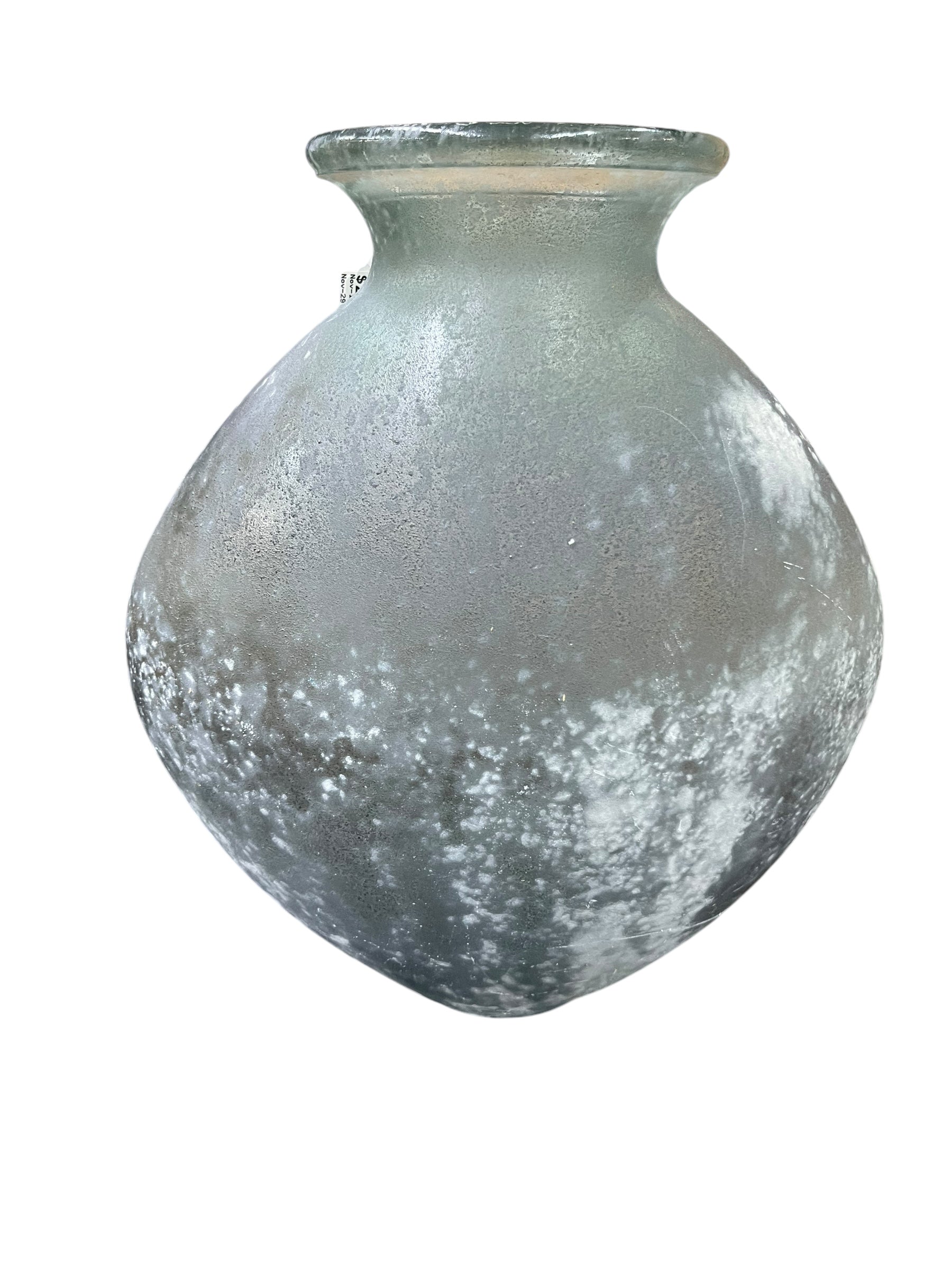 Oval Green Vase/Rough Finish