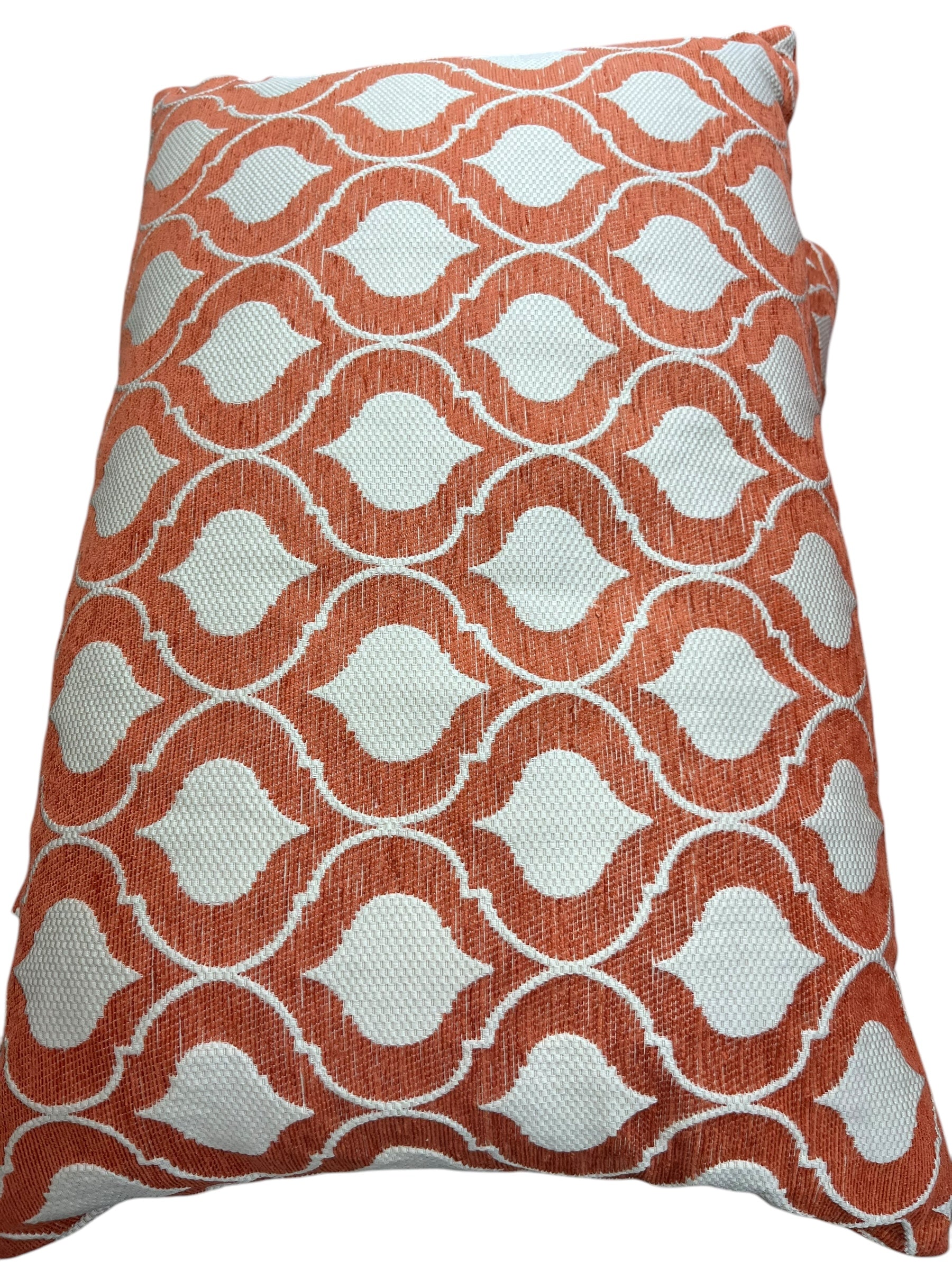 24" x 15" Orange/cream pillow