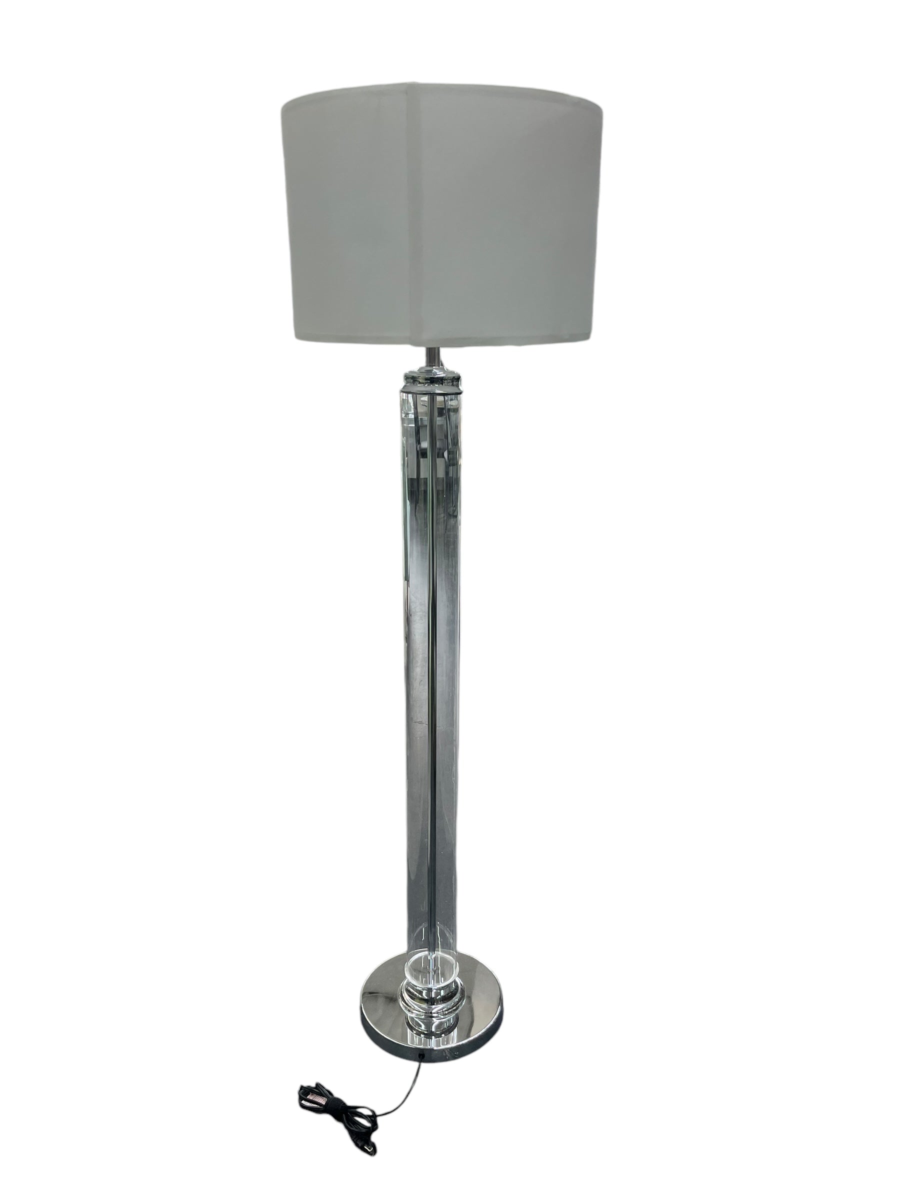 60"H Glass Chrome Floor Lamp